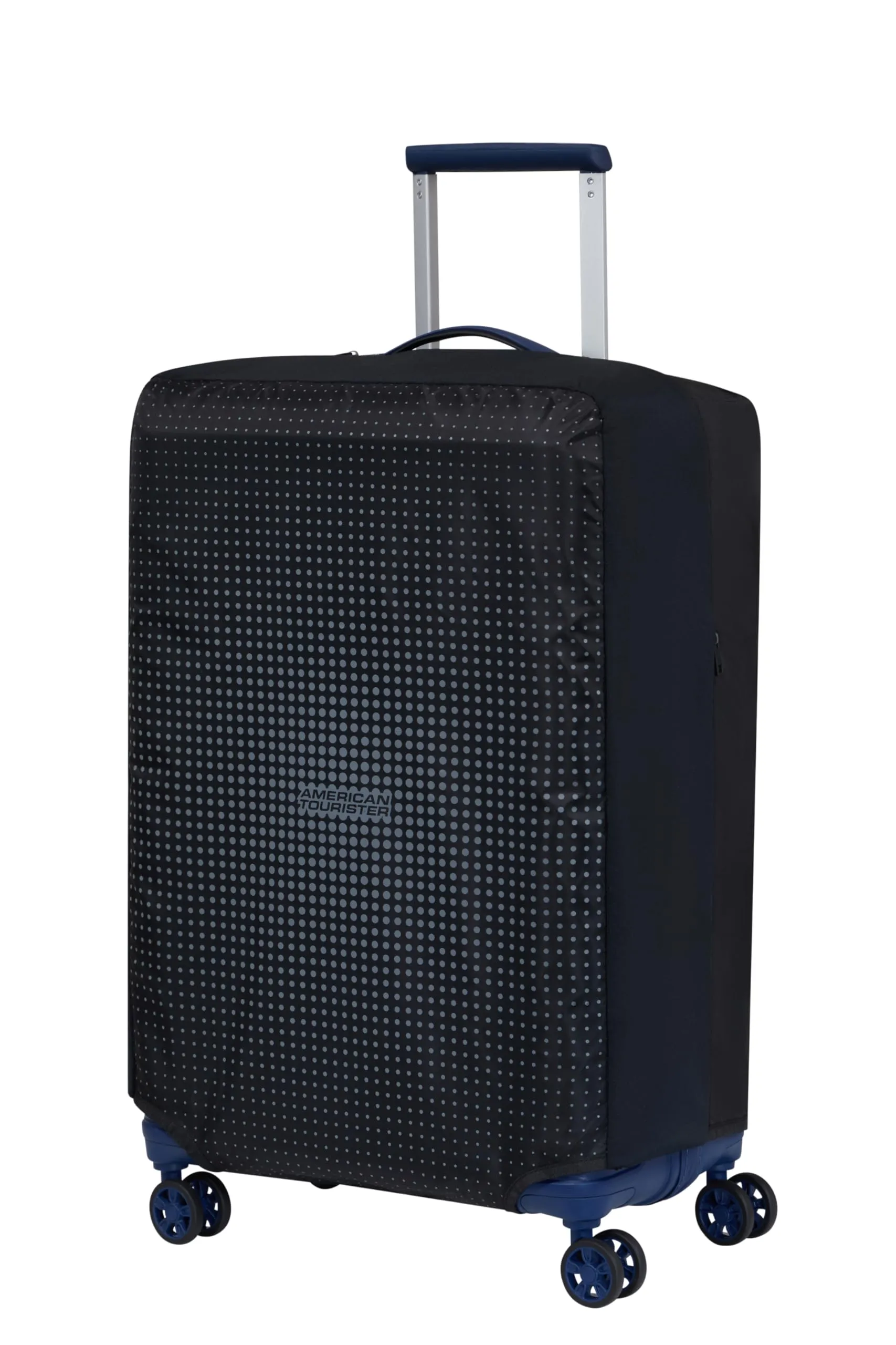 American Tourister - Coprivaligia M, Copertura Valigia Pieghevole, Protezione Valigia da Viaggio, 62 x 45 x 30 cm, Nero/Grigio