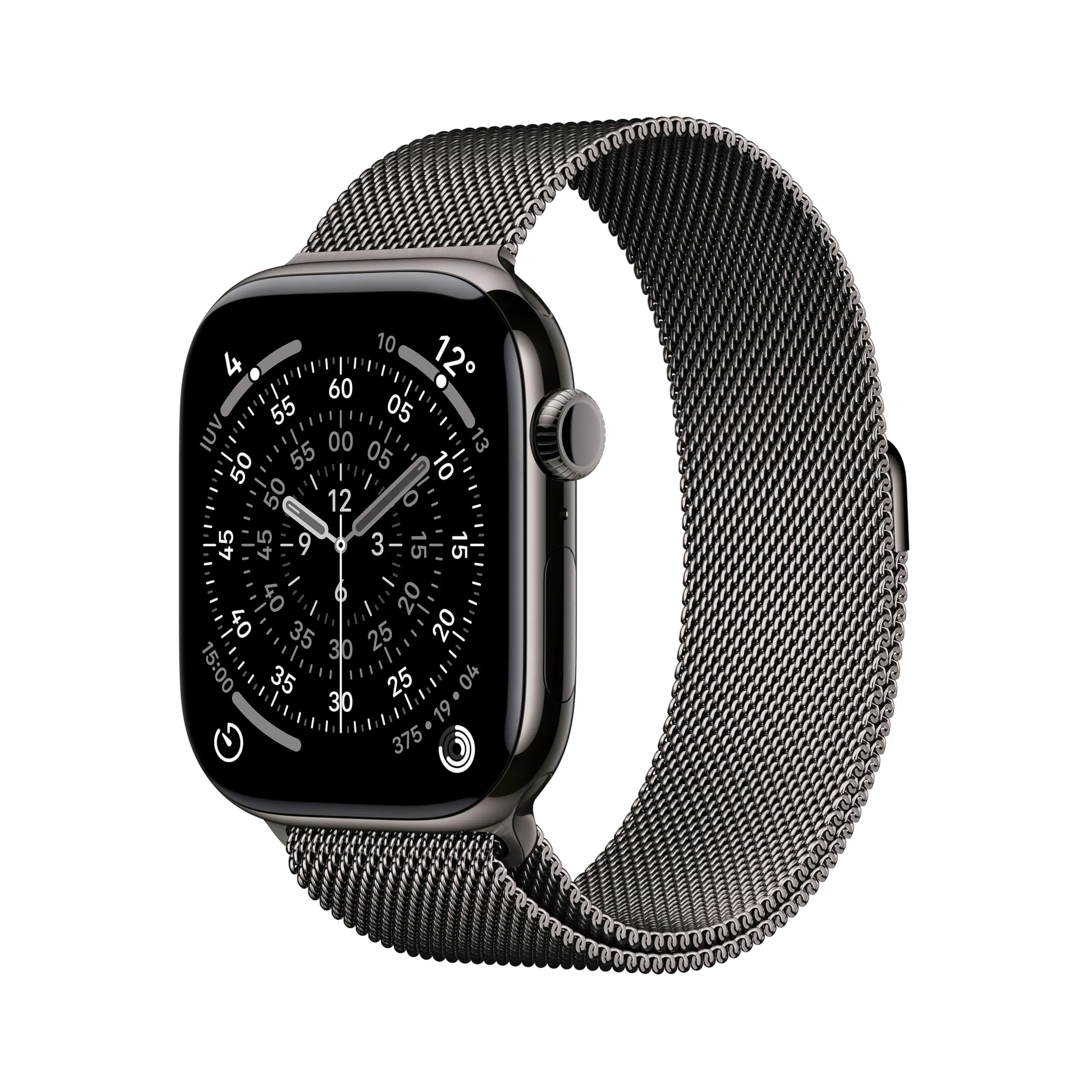 Apple Watch Series 11 GPS + Cellular, Cassa 46 mm in titanio ardesia con Loop in maglia milanese ardesia - S/M
