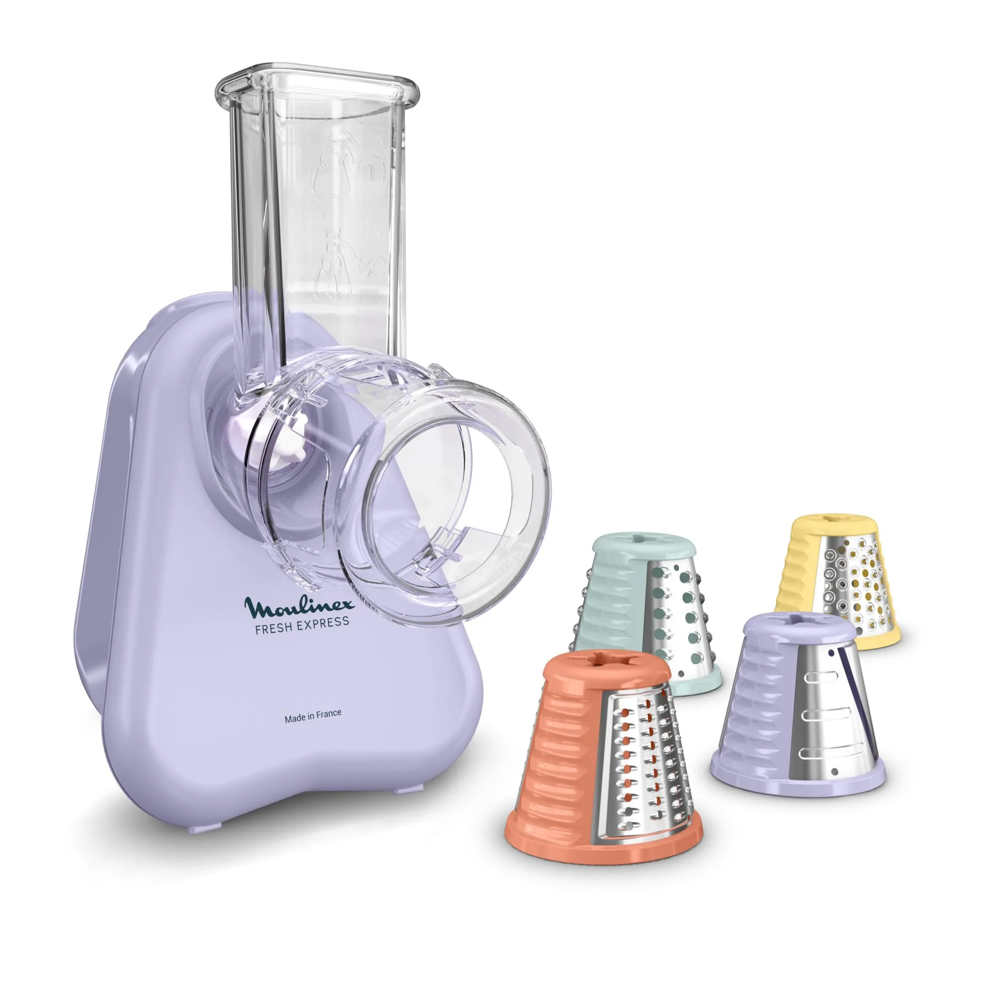 Moulinex Fresh Express, Tritaverdure Elettrico 4 in 1, Sistema per Servire Direttamente, Facile da Pulire e Riporre, Colore Lilla, DK8546