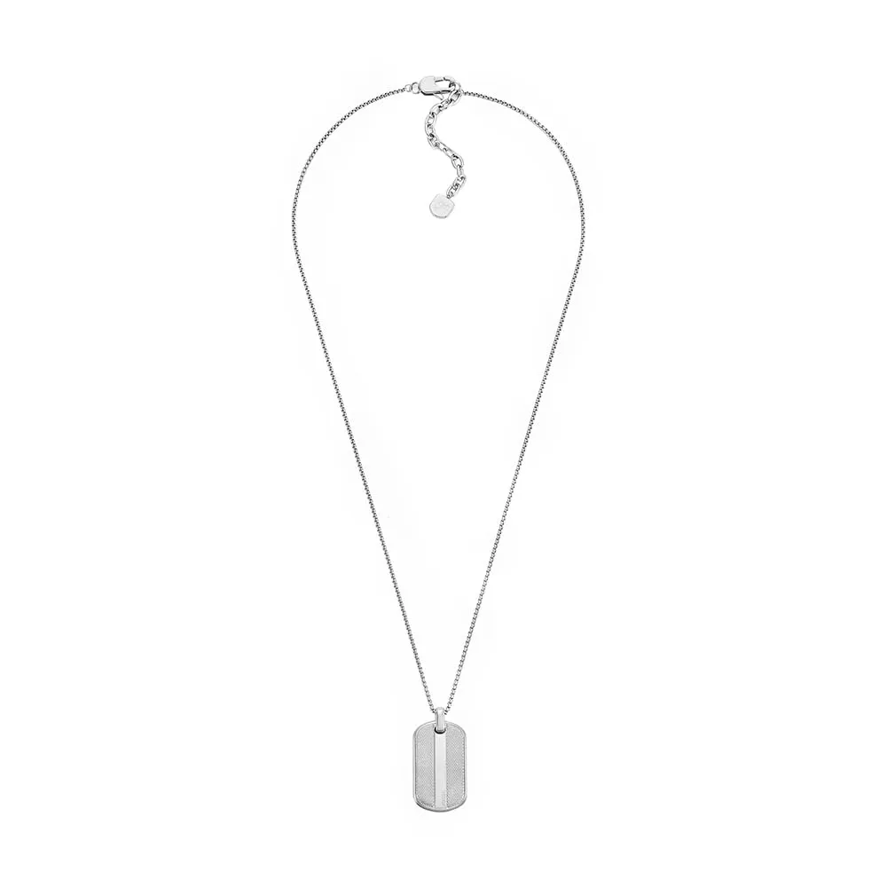 Fossil Men's Stainless steel with lobster clasp closure Dog tag necklace