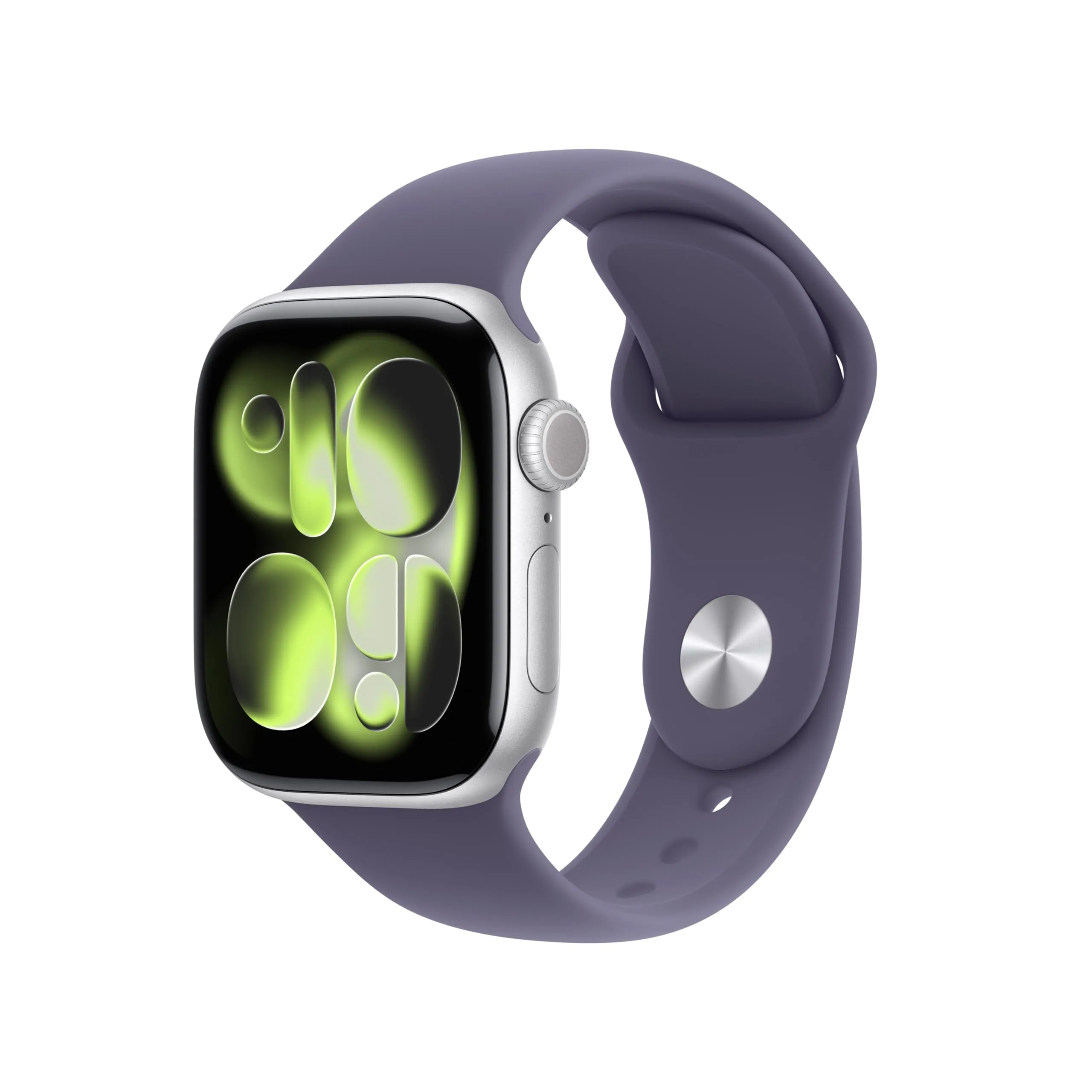 Apple Watch Series 11 GPS + Cellular, Cassa 42 mm in alluminio color argento con Cinturino Sport viola nebbia - M/L