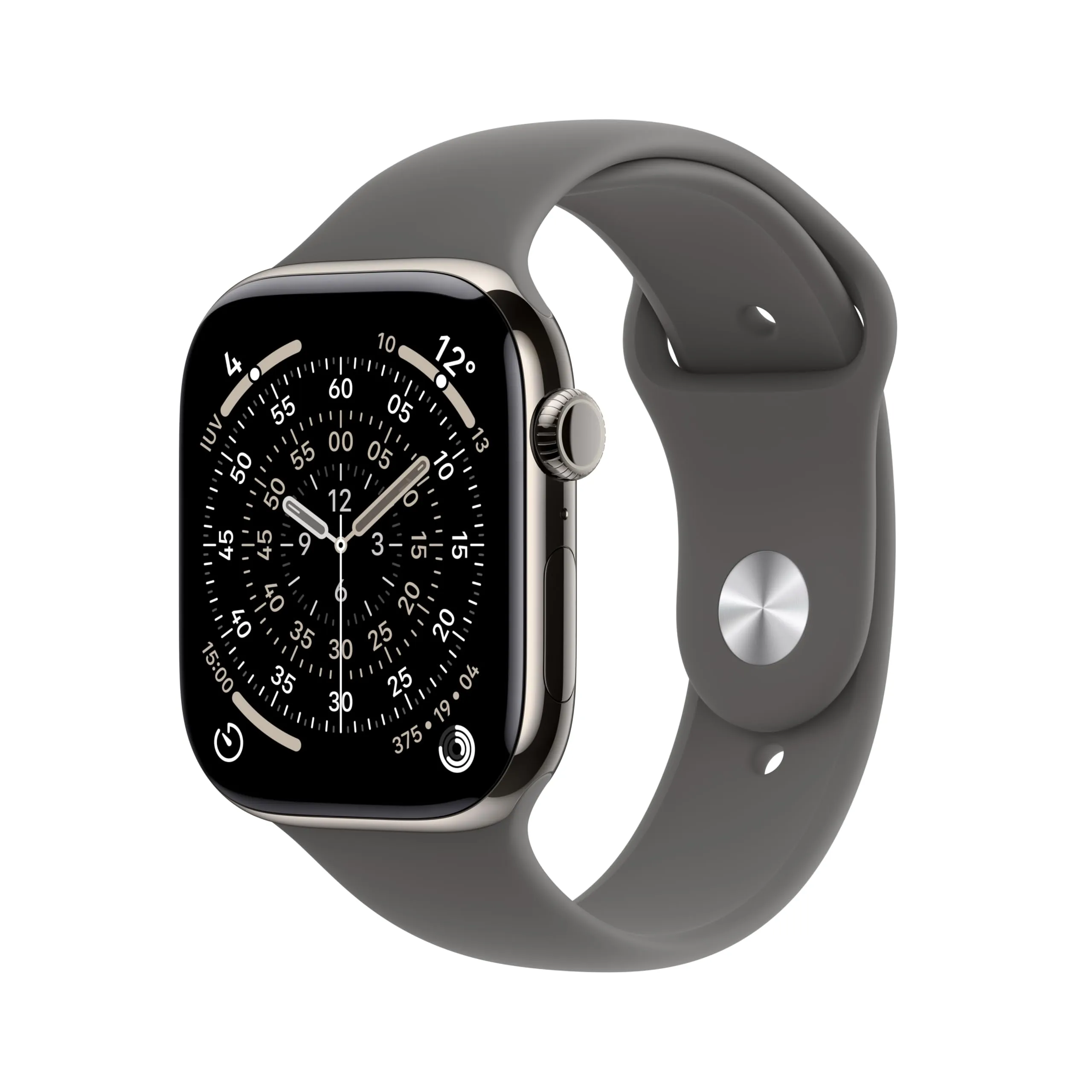 Apple Watch Series 11 GPS + Cellular, Cassa 46 mm in titanio naturale con Cinturino Sport grigio pietra - S/M