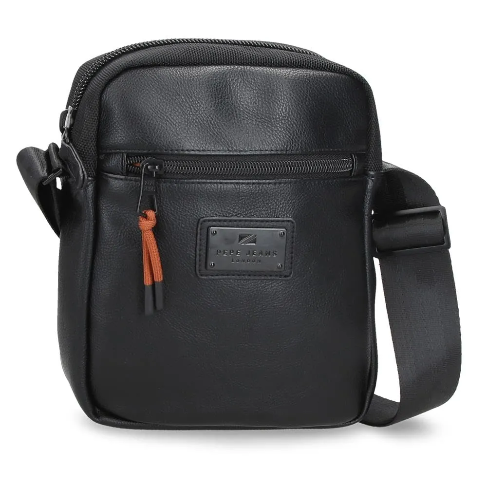 Pepe Jeans Egham Borsa da corriere Nero 17x22x6 cm Poliestere, Nero, Taglia unica, Tracolla