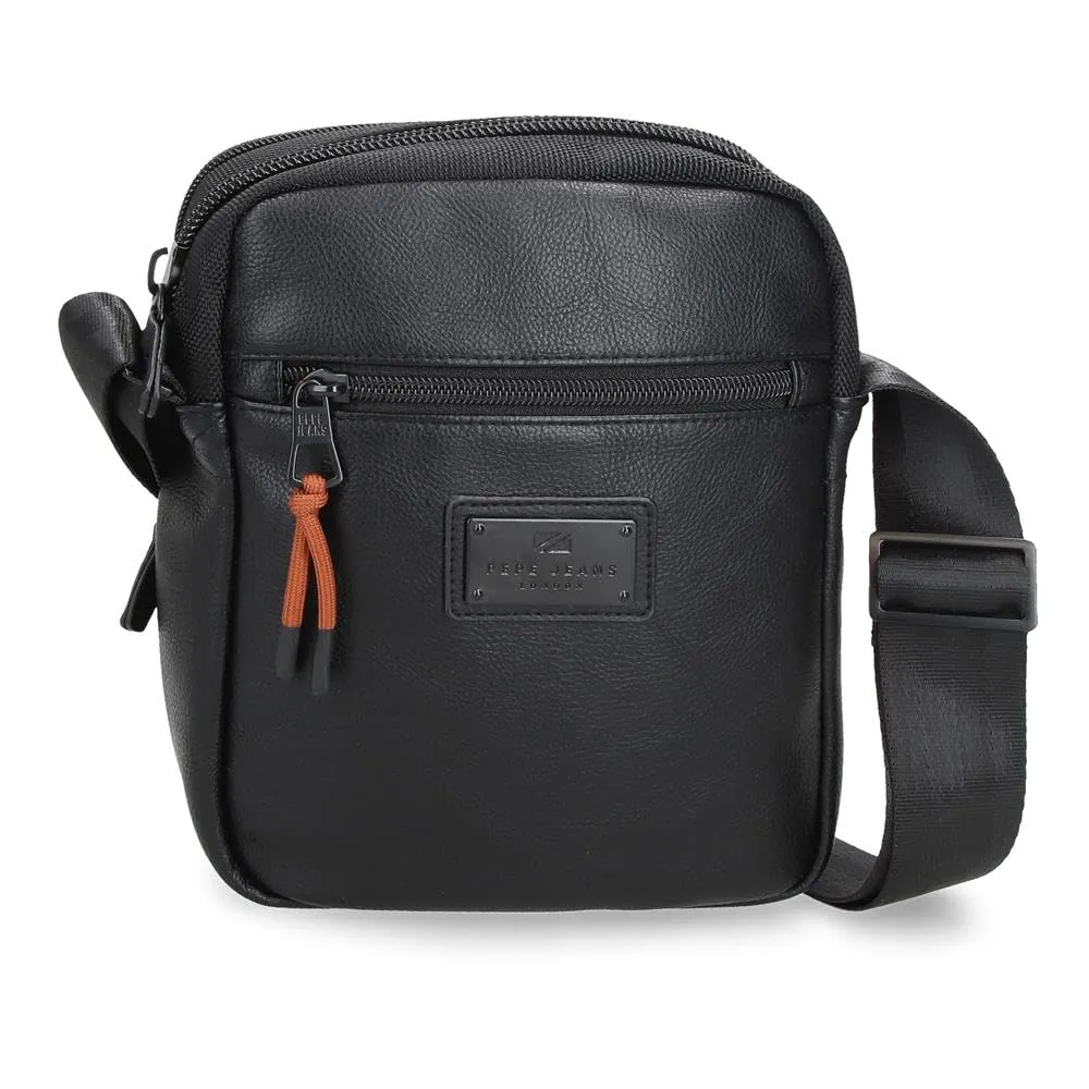 Pepe Jeans Egham Borsa a tracolla Due scomparti Nero 17x22x7,5 cm Poliestere, Nero, Taglia unica, Borsa a tracolla a due scomparti