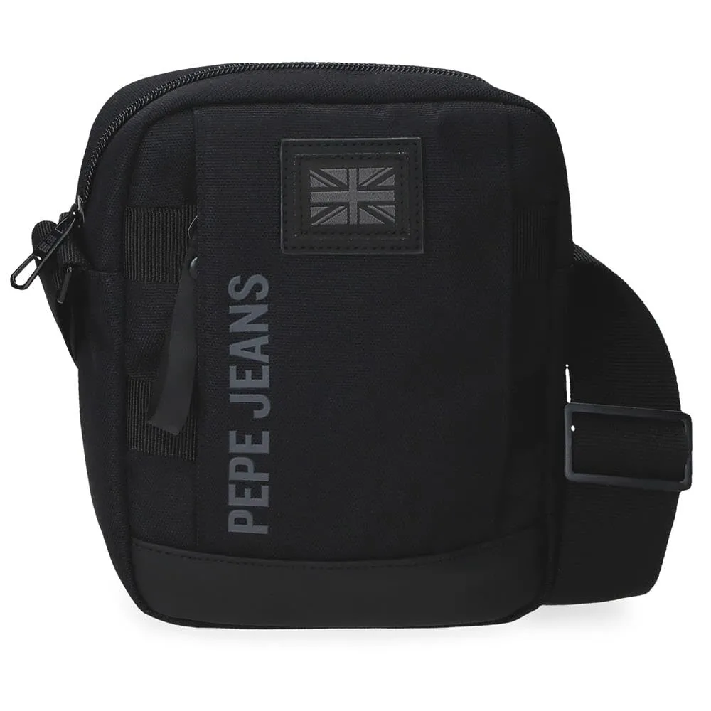 Pepe Jeans Matlock Borsa a tracolla piccola nera 15 x 19,5 x 6 cm Pelle sintetica e poliestere by Joumma Bags
