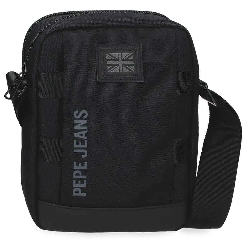 Pepe Jeans Matlock Borsa a tracolla a due scomparti nero 17 x 22 x 7,5 cm Pelle sintetica e poliestere by Joumma Bags
