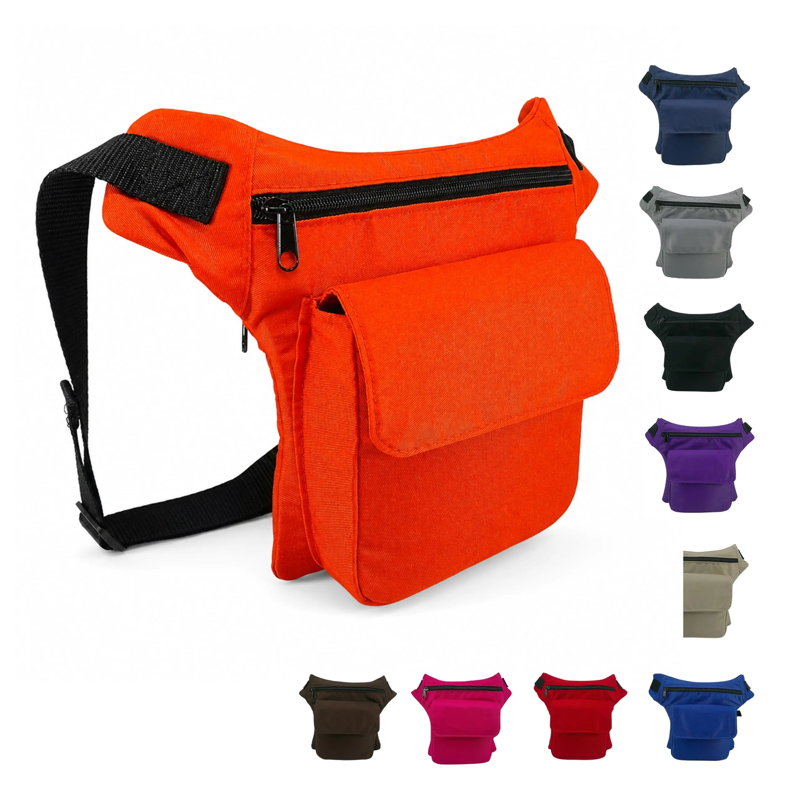 Marsupio laterale leggero, unisex, con scomparto centrale e 2 tasche, tracolla incrociata, stile hippie, per viaggi e uso quotidiano, marrone, Taglia unica, Casual, discreto e urbano