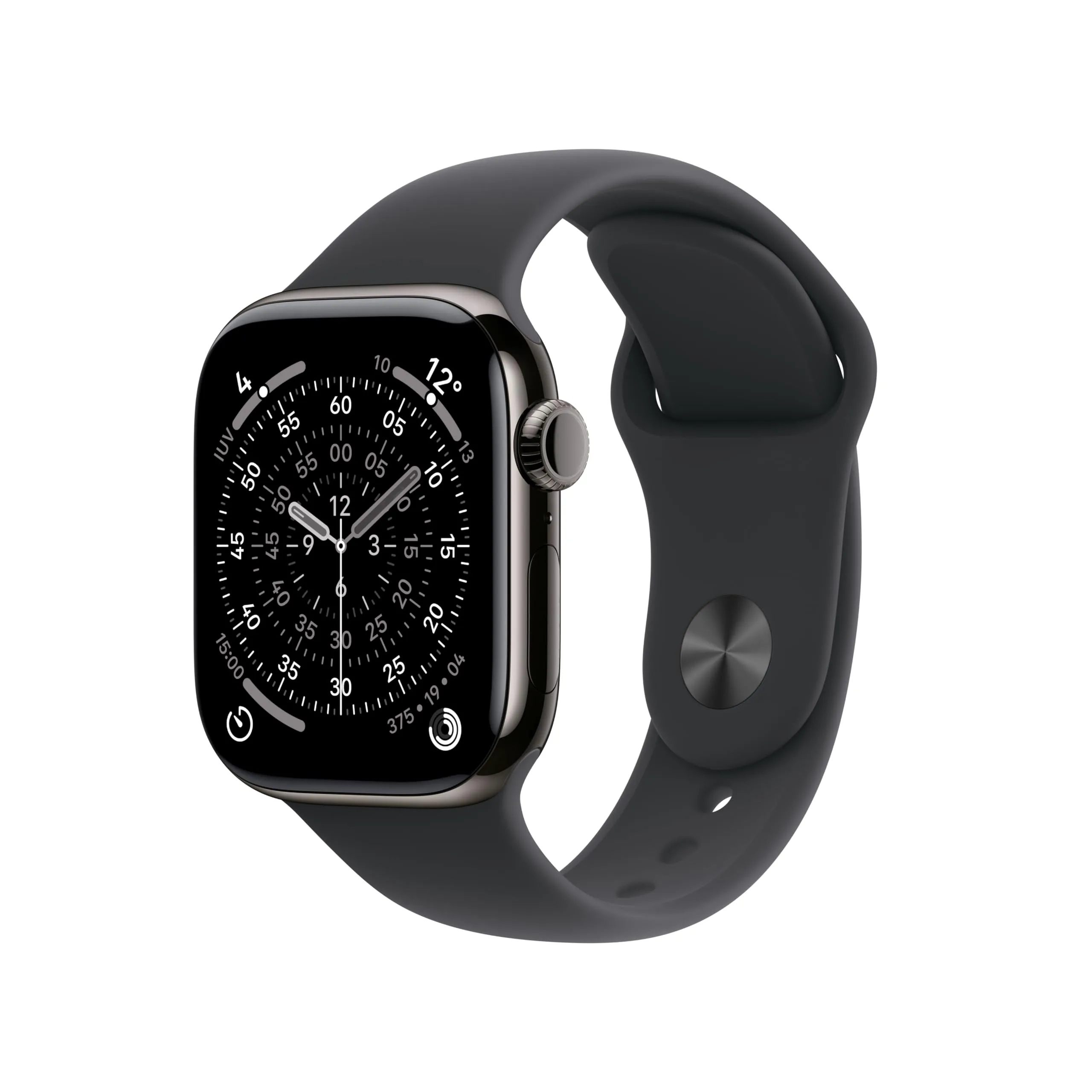 Apple Watch Series 11 GPS + Cellular, Cassa 42 mm in titanio ardesia con Cinturino Sport nero - S/M