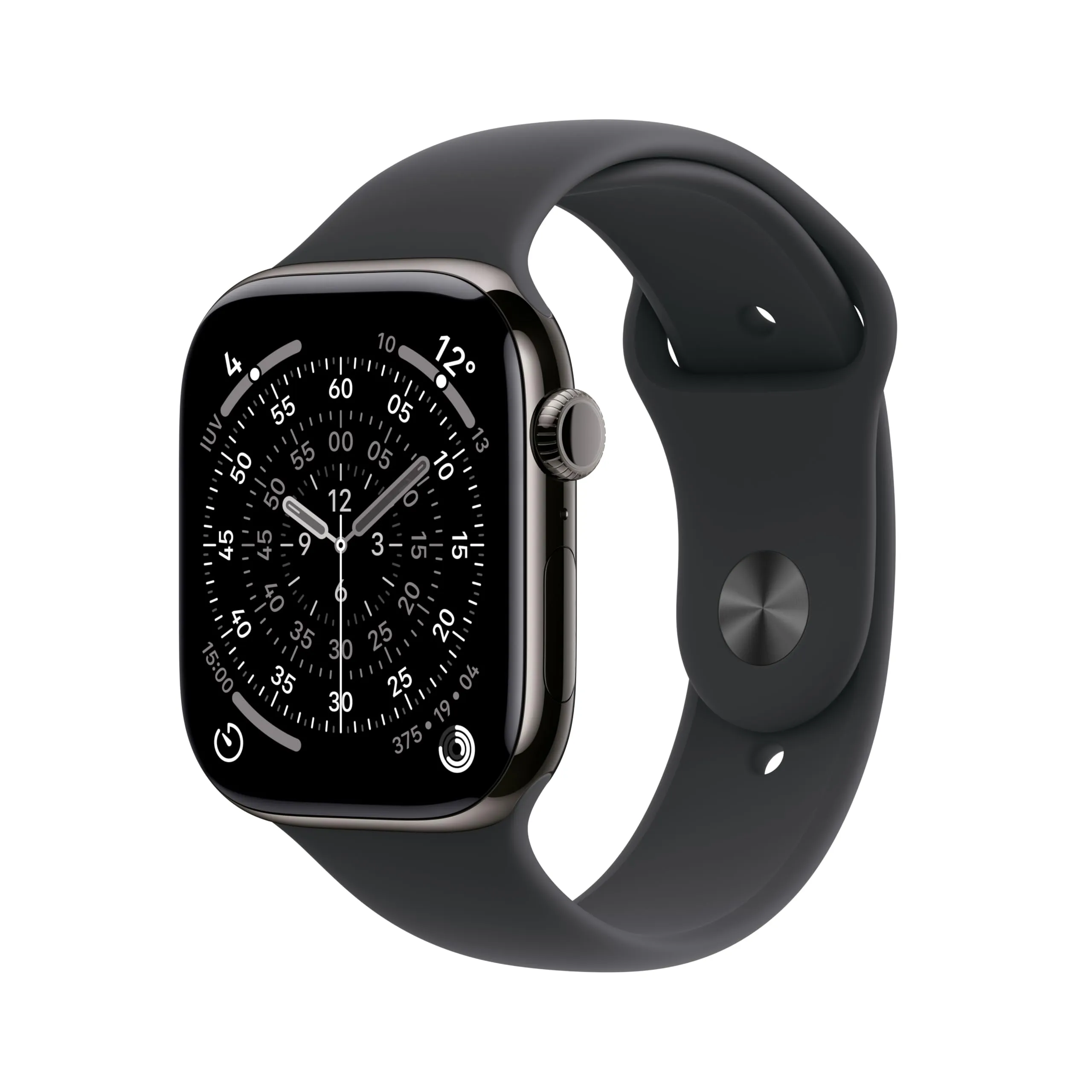 Apple Watch Series 11 GPS + Cellular, Cassa 46 mm in titanio ardesia con Cinturino Sport nero - S/M