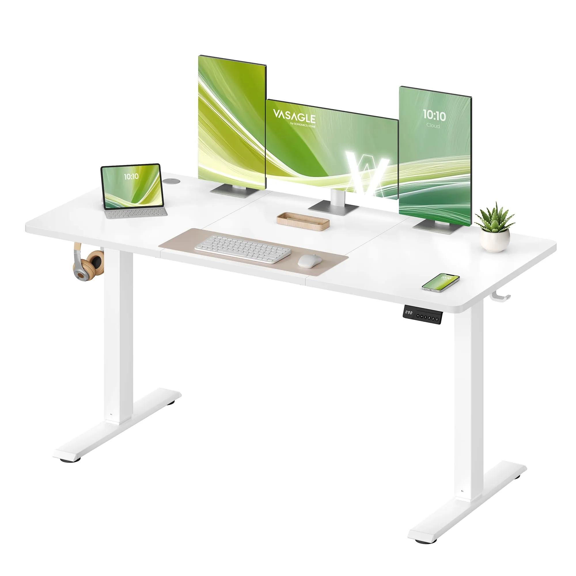 VASAGLE Scrivania Elettrica Regolabile in Altezza, 140x60x(72-120) cm