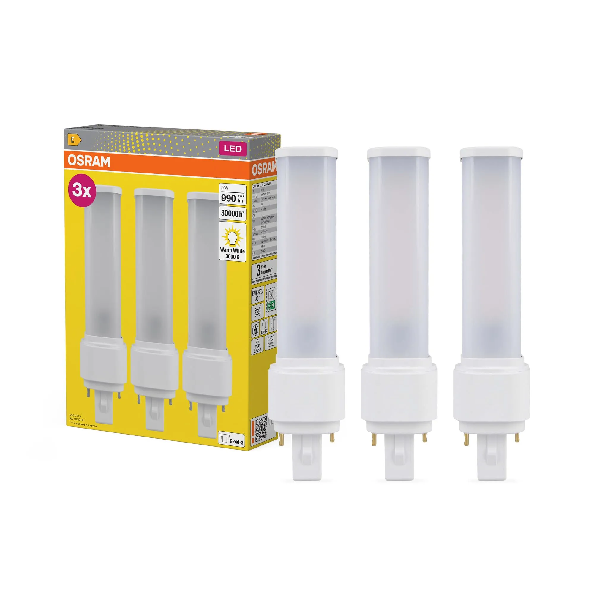 OSRAM DULUX D26 lampada LED compatta 9 W G24D-3 3000 K