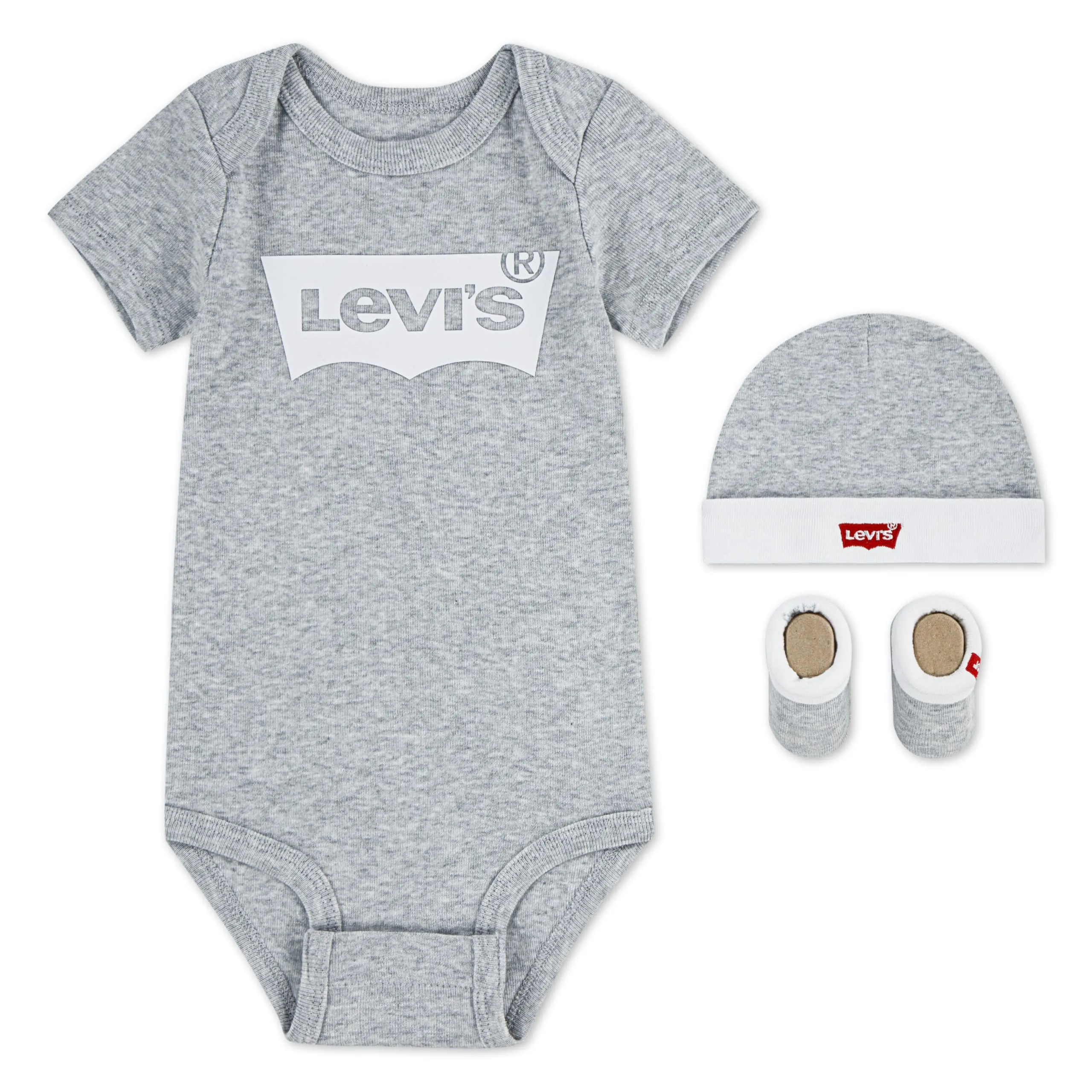 Levi's Kids Set 3 Pezzi Stivaletti e Berretto Classico Batwing per Neonati e Bambini