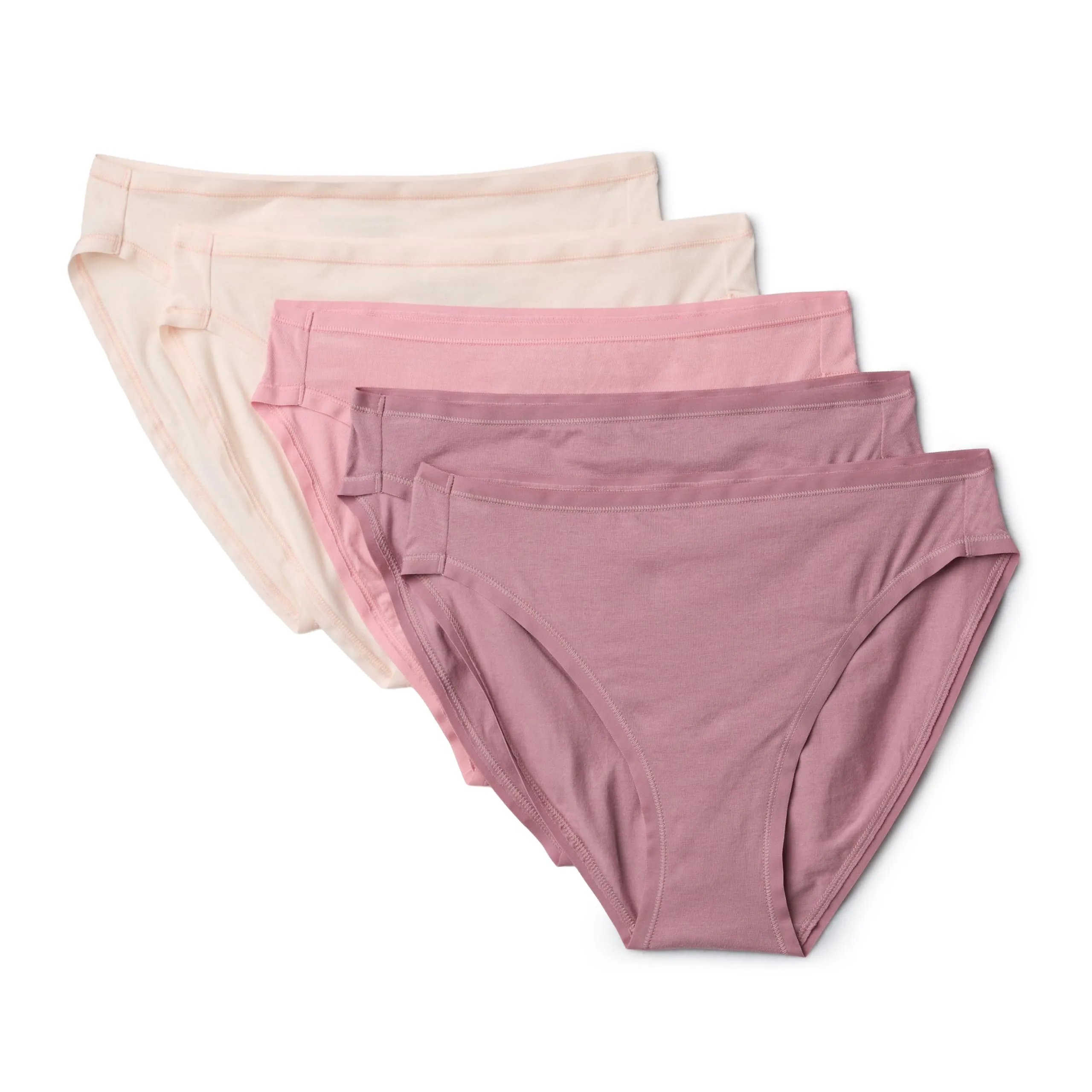 Amazon Essentials Pantaloni a Vita Alta in Cotone Spandex, Traspiranti Donna, Confezione da 10, Rosato Opaco/Rosato/Rosa Pallido, 50