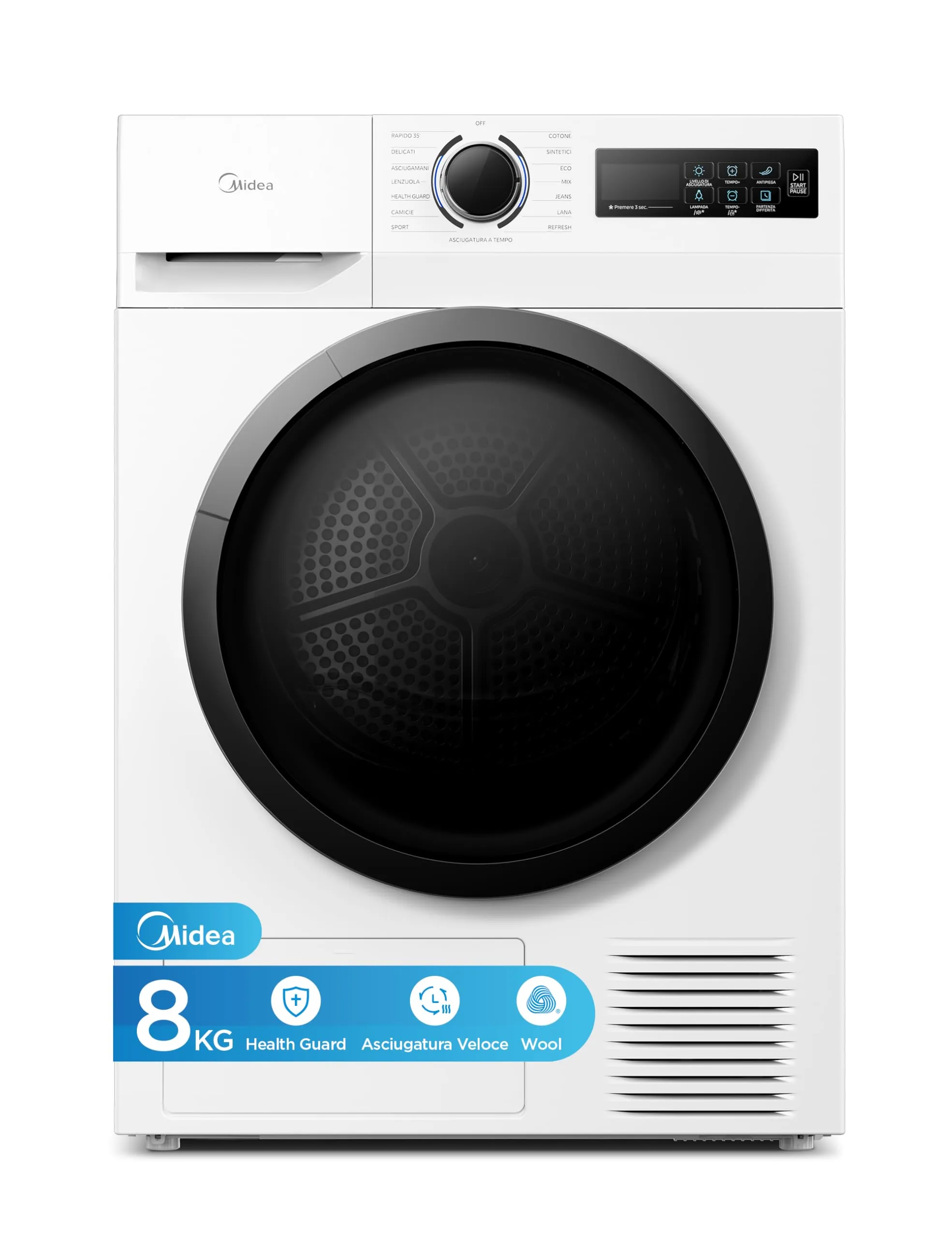 Midea Asciugatrice a Pompa di Calore 8 kg Classe A++ Asciugatura Rapida 35'