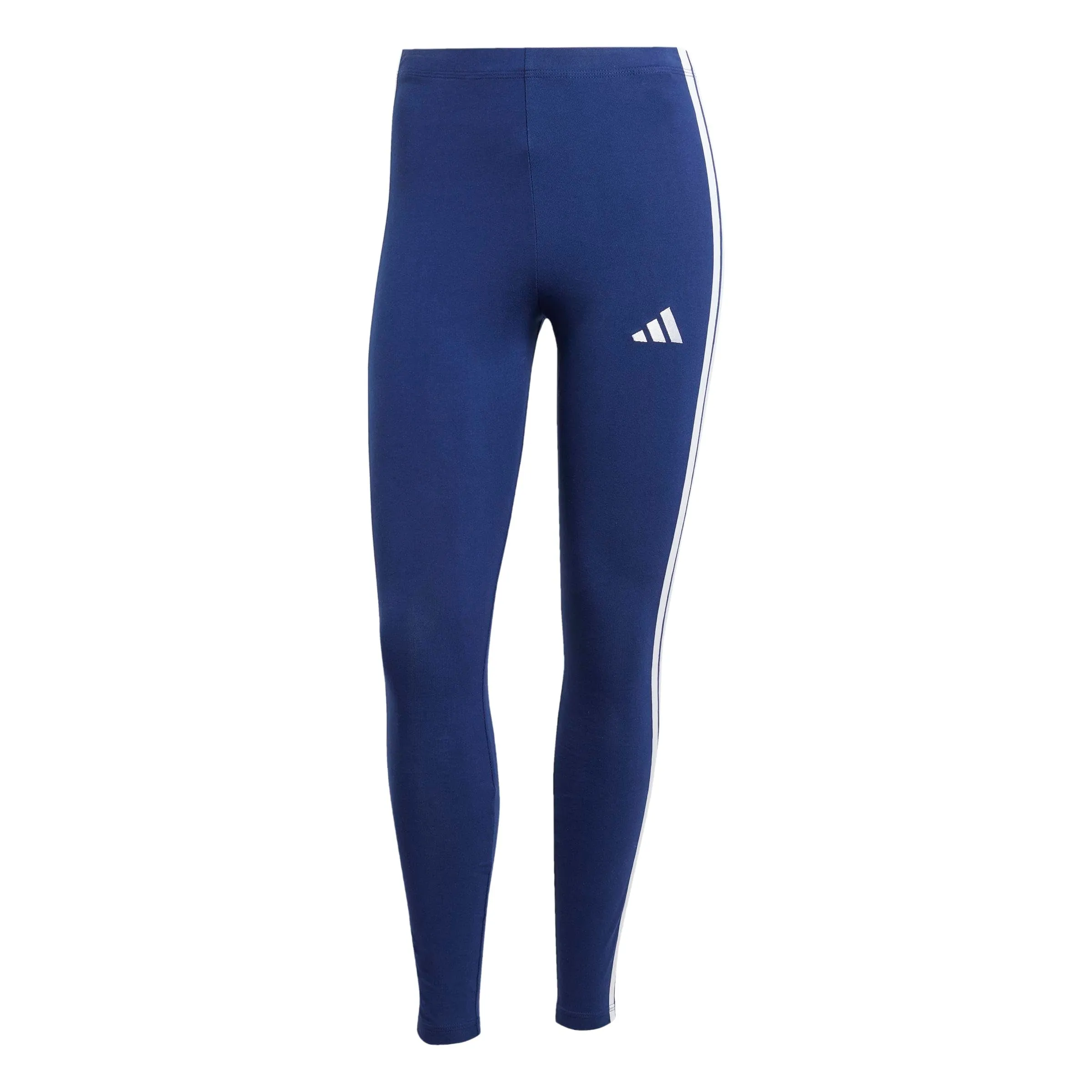 adidas Women's Essentials 3-Stripes Cotton Leggings Dark Blue/White L L
