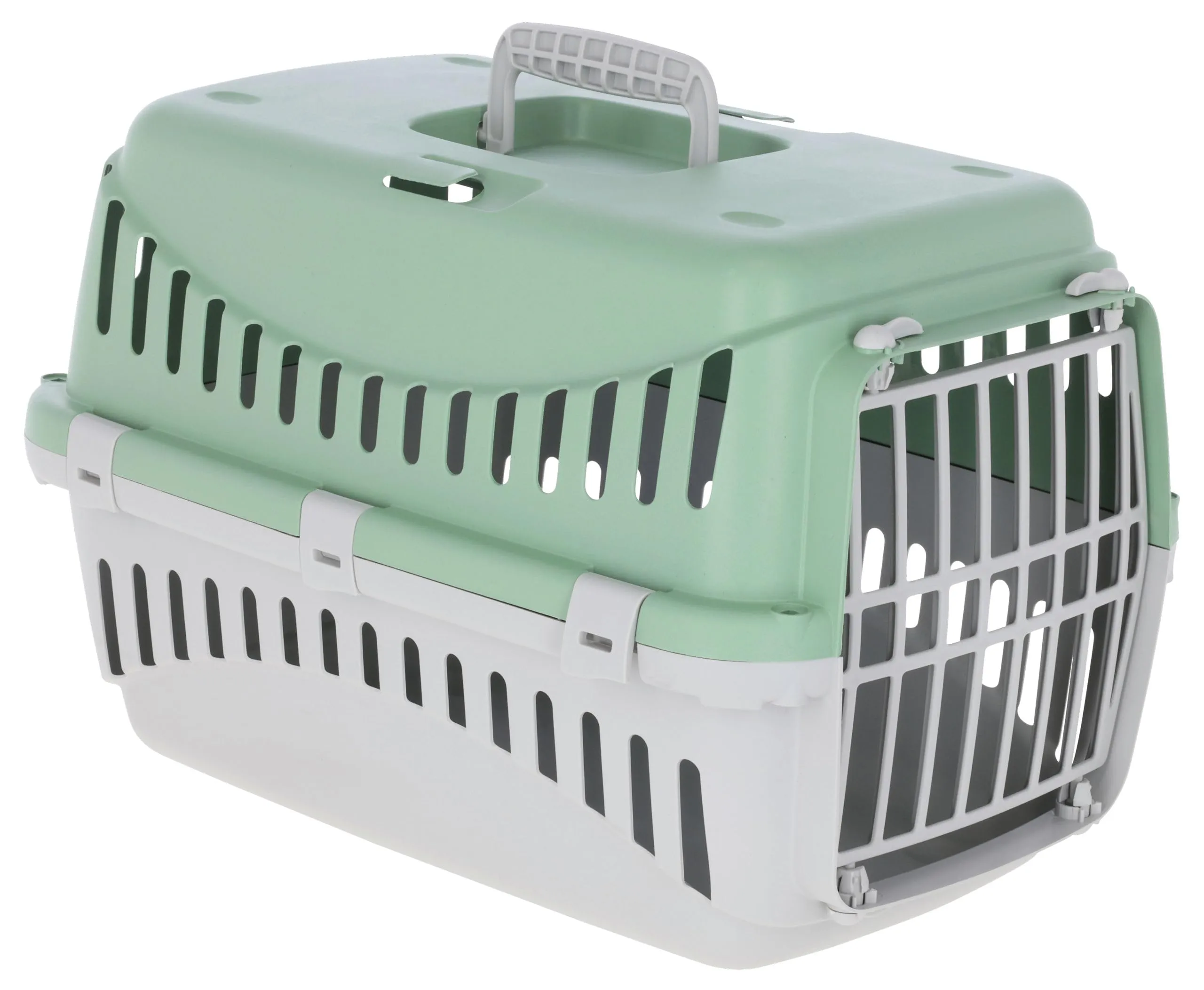 Kerbl Pet scatola di trasporto Expedion, menta/grigio chiaro, 45x30x30 cm, trasportino per cani, trasportino per gatti Trasporto cani, plastica, cani di piccola taglia, gatti