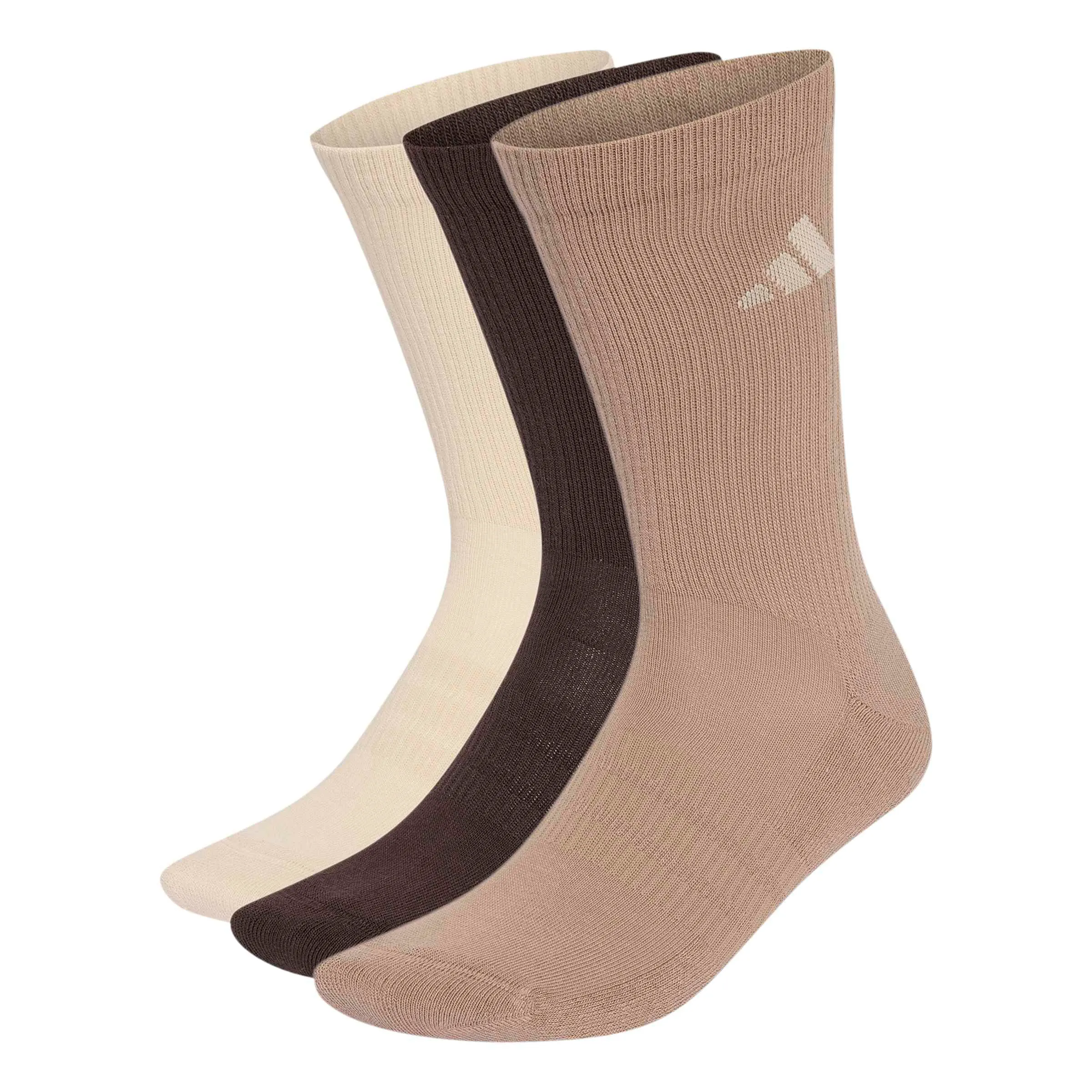 adidas Unisex - Adulto Cushioned Sportswear Crew Socks 3 Pair Pack Socks, Crystal Linen/Aurora Coffee/Chalky Brown, XL