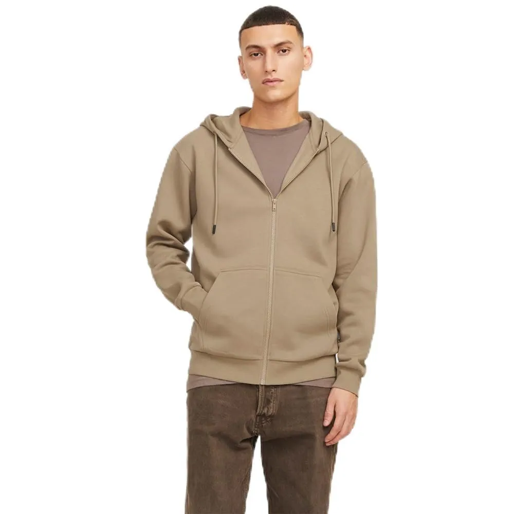 JACK & JONES JJEBRADLEY - Felpa con Cappuccio con Chiusura Lampo, Tinta Unita, Coriandolo, XS
