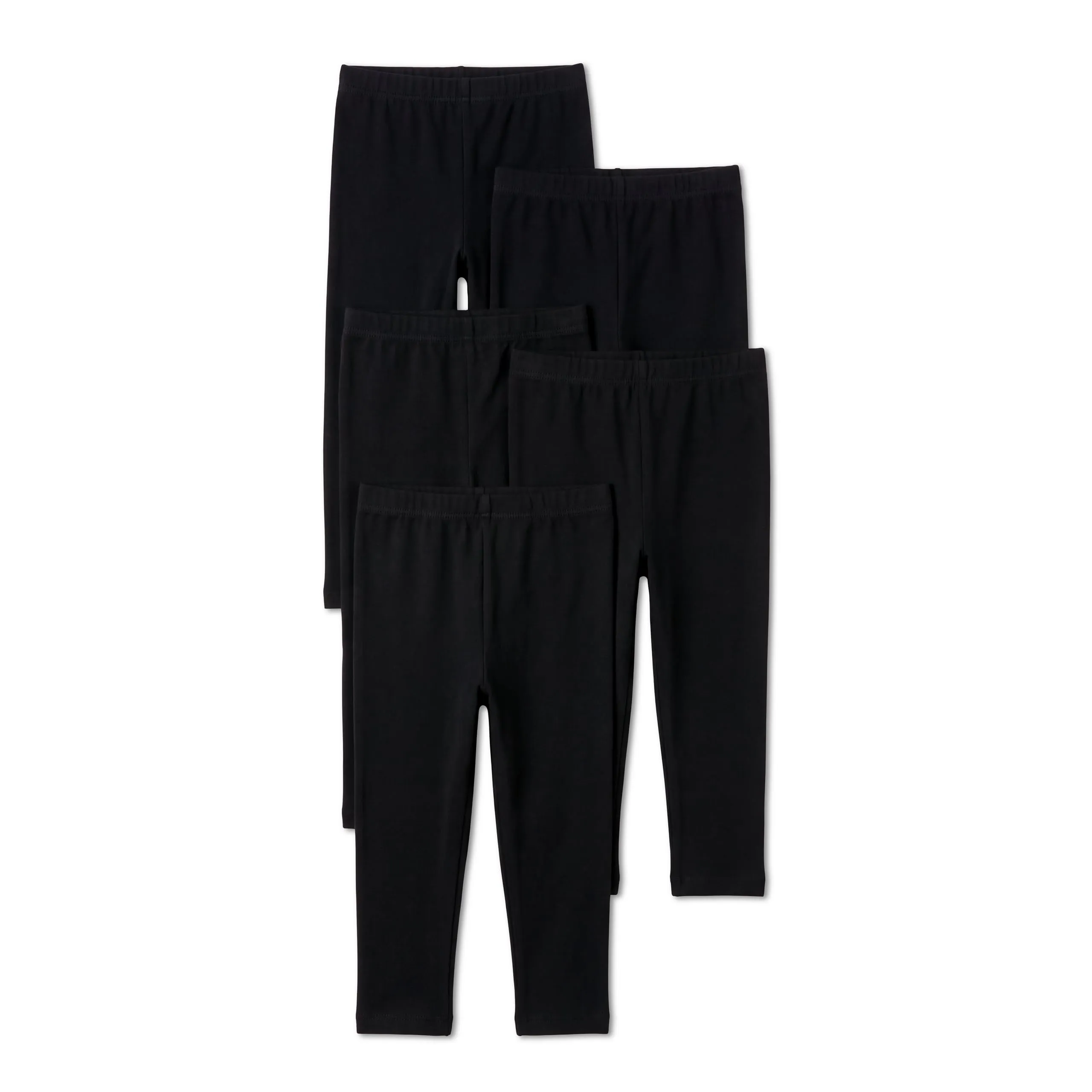 Amazon Essentials Leggings Bambine e Ragazze, Pacco da 5, Nero, 5-6 anni