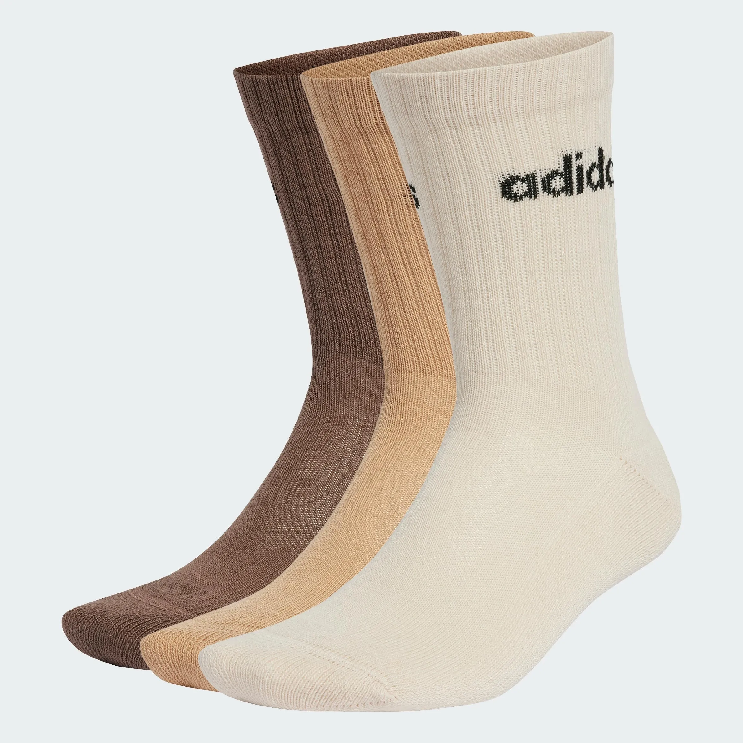 adidas Unisex - Adulto Linear Crew Cushioned Socks 3 Pairs, WONDERWHI/MAGBEI/EARSTR, 45-48