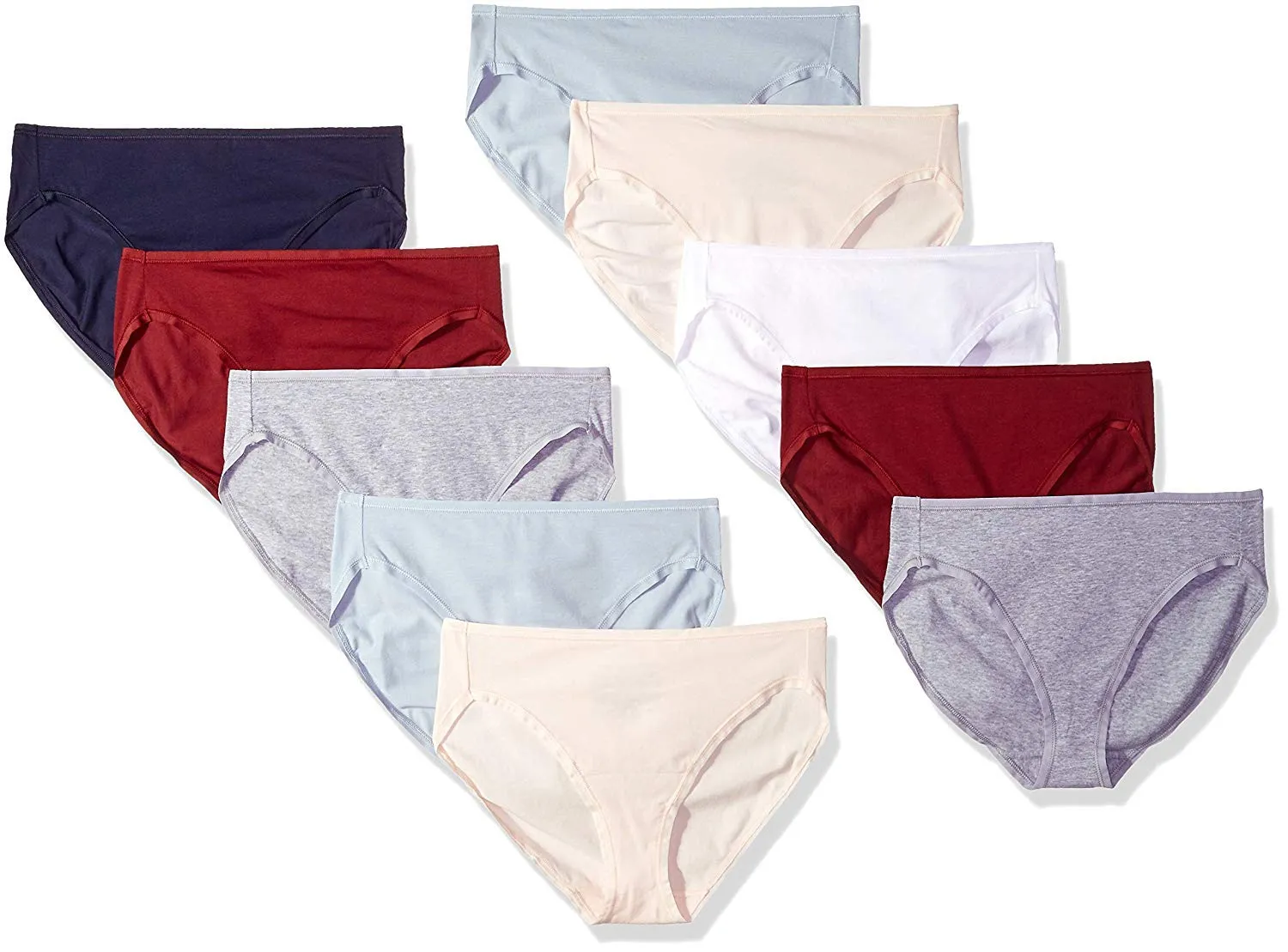 Amazon Essentials Pantaloni a Vita Alta in Cotone Spandex, Traspiranti Donna, Confezione da 10, Colori Freddi/Sfumature Calde, 46