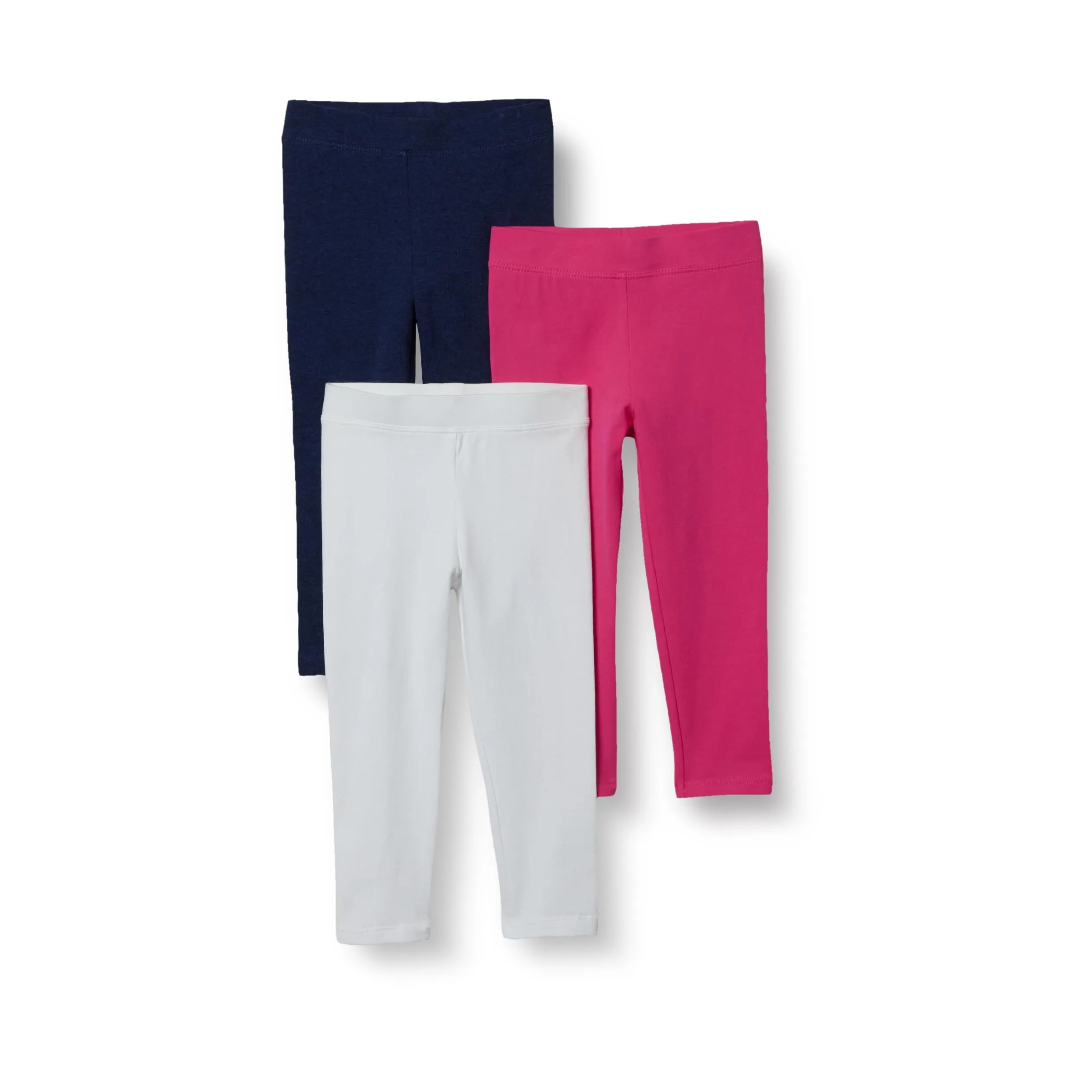Amazon Essentials Leggings Bambine e Ragazze, Pacco da 3, Blu Marino Puntinato/Lampone/Bianco, 9-10 anni