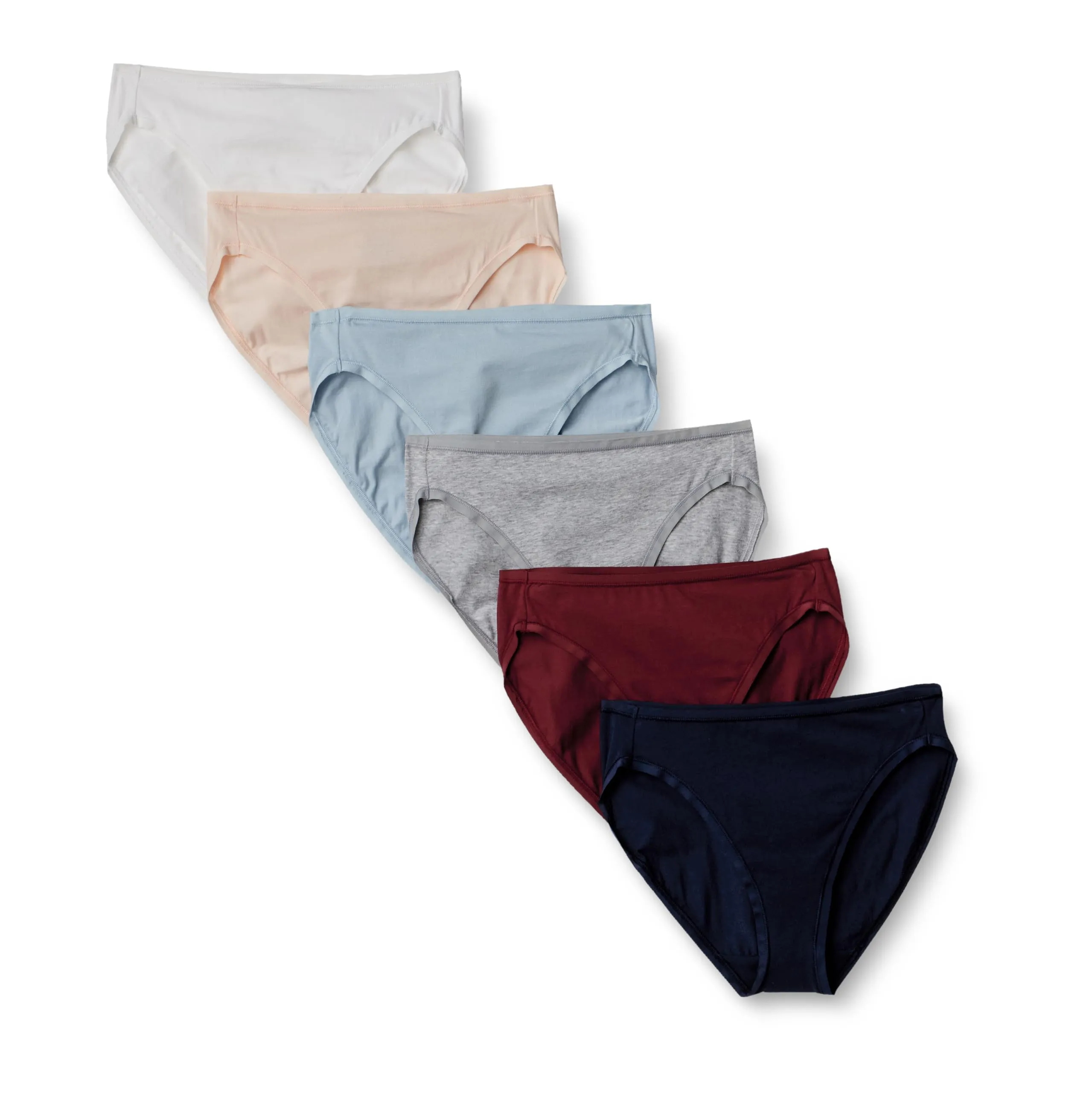 Amazon Essentials Pantaloni a Vita Alta in Cotone Spandex, Traspiranti Donna, Confezione da 6, Colori Freddi/Sfumature Calde, 50
