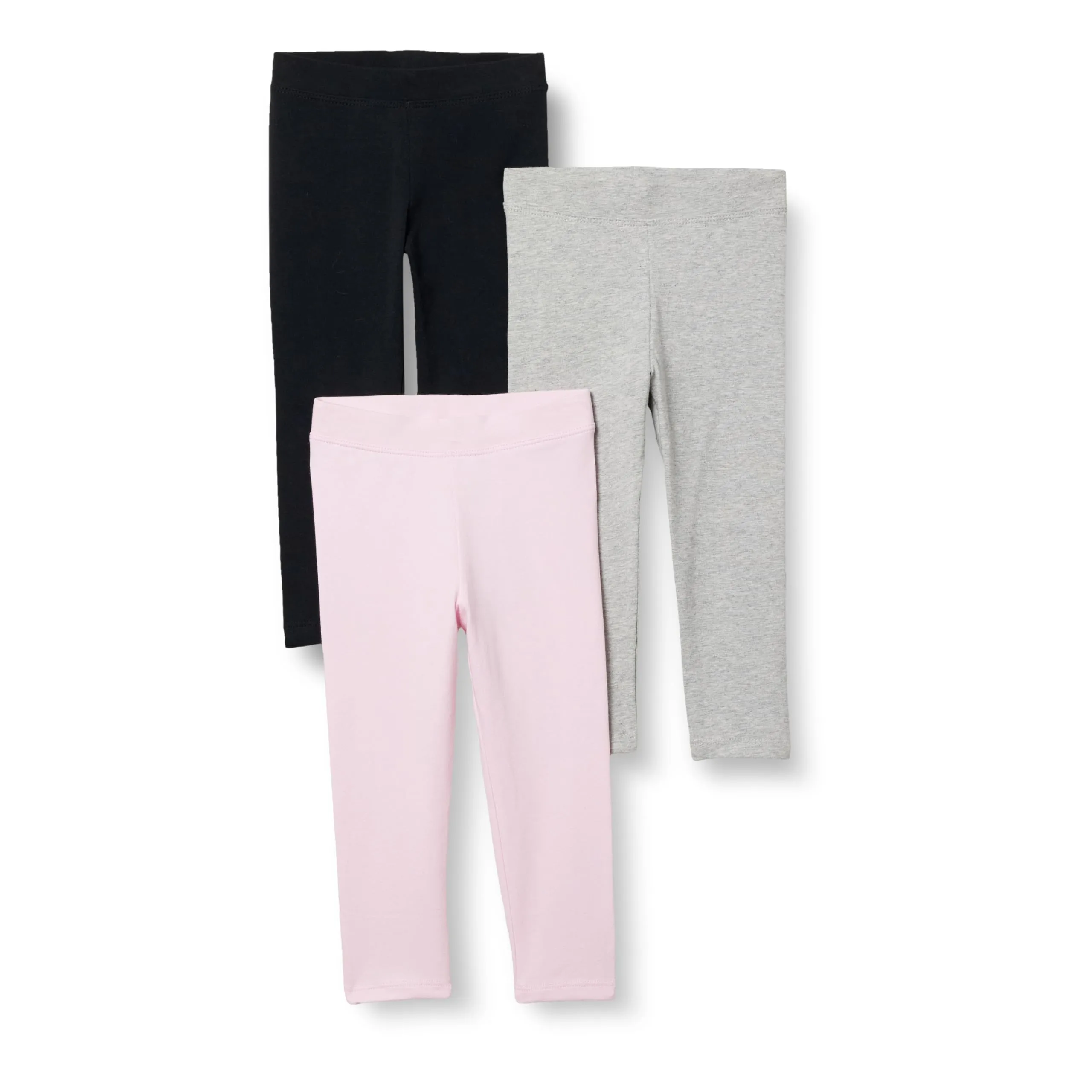 Amazon Essentials Leggings Bambine e Ragazze, Pacco da 3, Grigio Puntinato/Nero/Rosa Chiaro, 8-9 anni