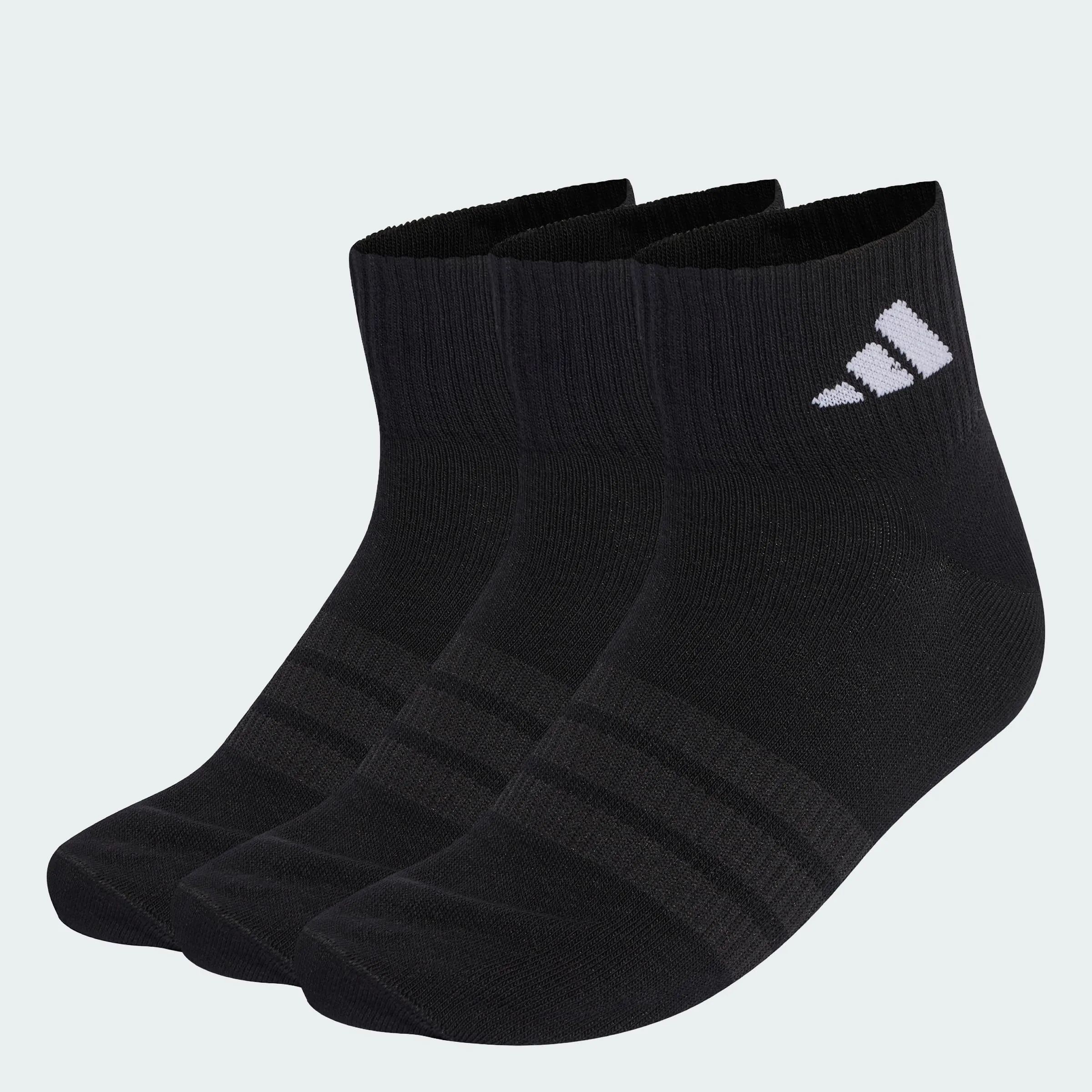 adidas Unisex - Adulto Thin&Light Sportswear Ankle Socks 3 Pair Pack, black/black/white, 45-48