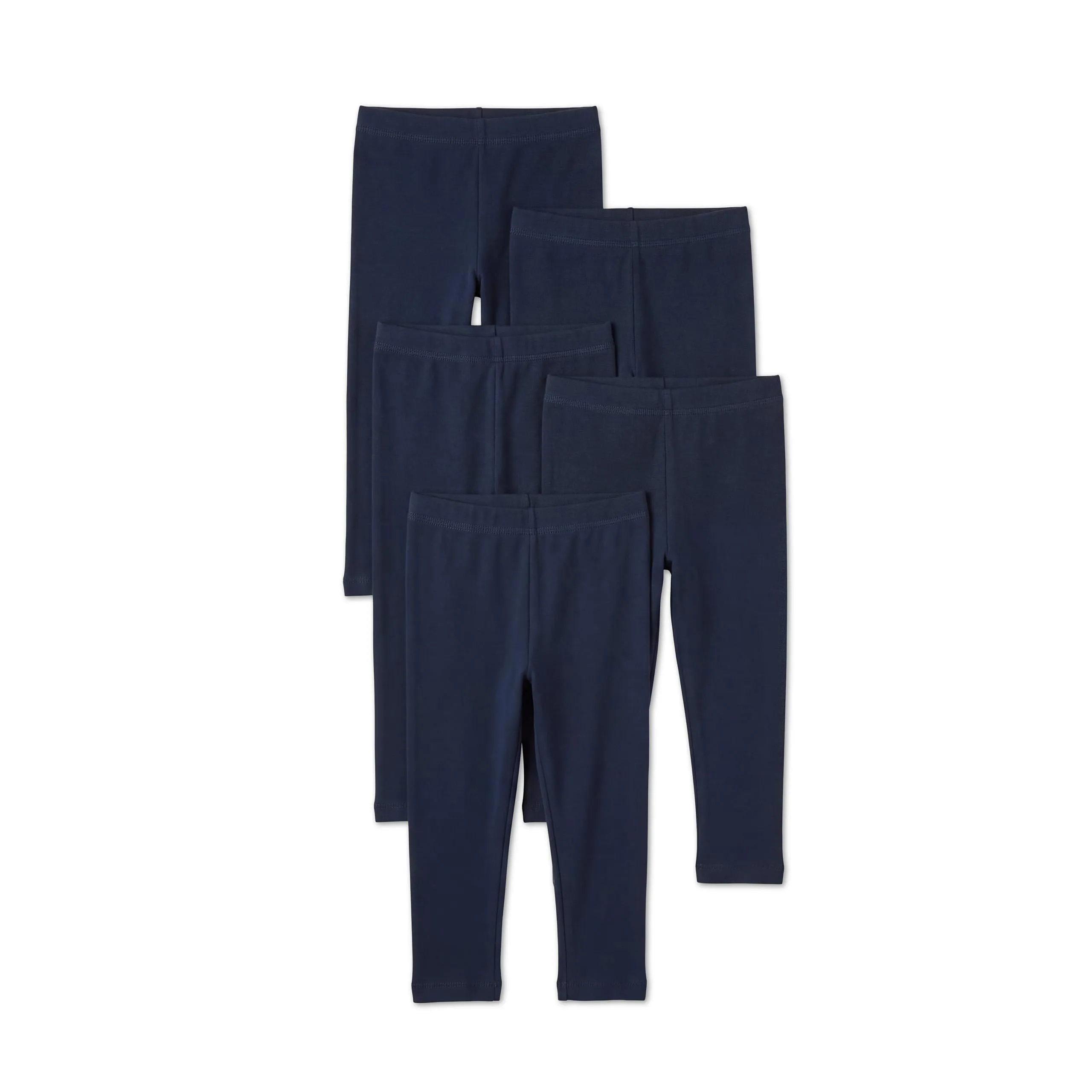 Amazon Essentials Leggings Bambine e Ragazze, Pacco da 5, Blu Marino, 3 Anni