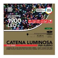 Filo Verde 1900 luci - MINILED Multicolore (38 + 3 mt) 8 Giochi di luce CHRISTMAS IP44 51684