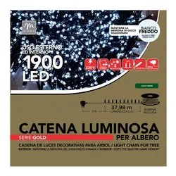 Filo Verde 1900 luci - MINILED Bianco freddo (38 + 3 mt) 8 Giochi di luce CHRISTMAS IP44 87716