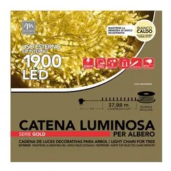 Filo Trasparente 1900 luci - LED Bianco caldo (38 + 3 mt) 8 Giochi di luce CHRISTMAS IP44 06172