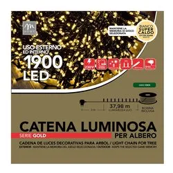 Filo Verde 1900 luci - MINILED Bianco caldo (38 + 3 mt) 8 Giochi di luce CHRISTMAS IP44 69006