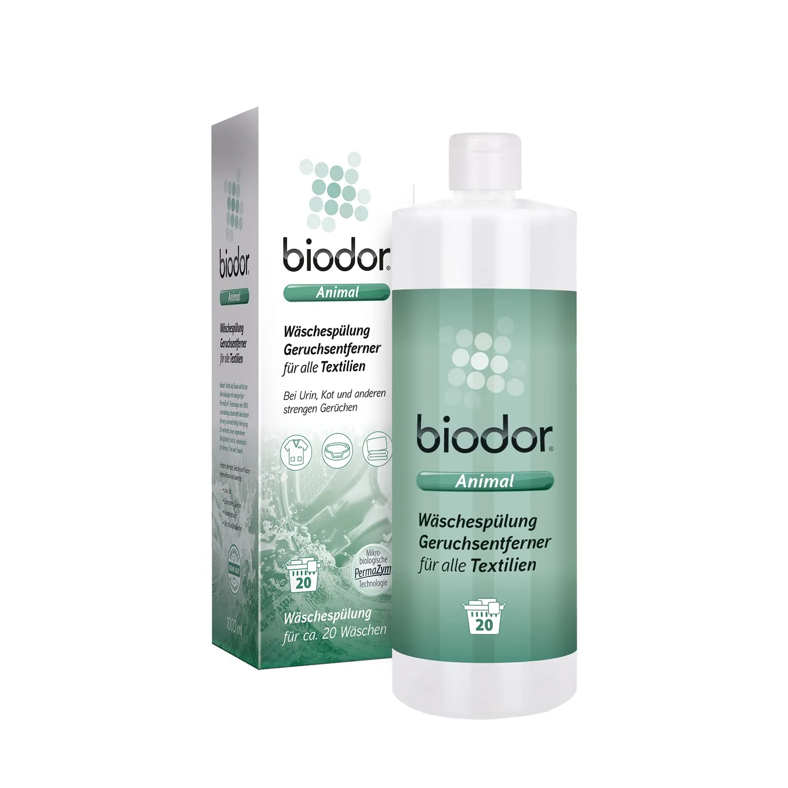 Biodor Animal, balsamo per bucato, 1 l, neutralizzatore di odori, detergente per Ambienti Animali, detergente Enzimatico, urina, feci e Altri odori severi, smacchiatore e Pulizia