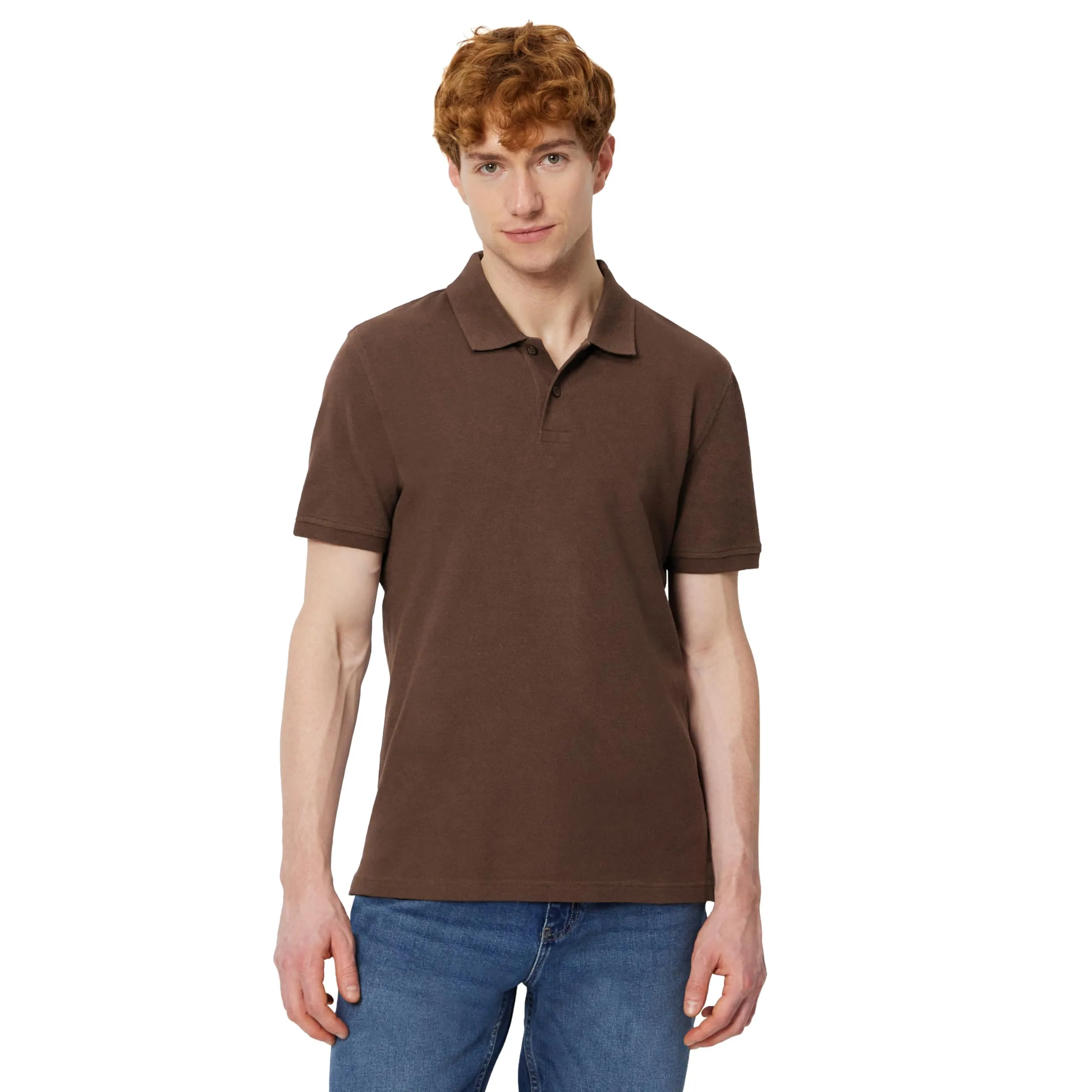 Amazon Essentials Polo in Piqué di Cotone Slim Uomo, Ricca Nocciola, M