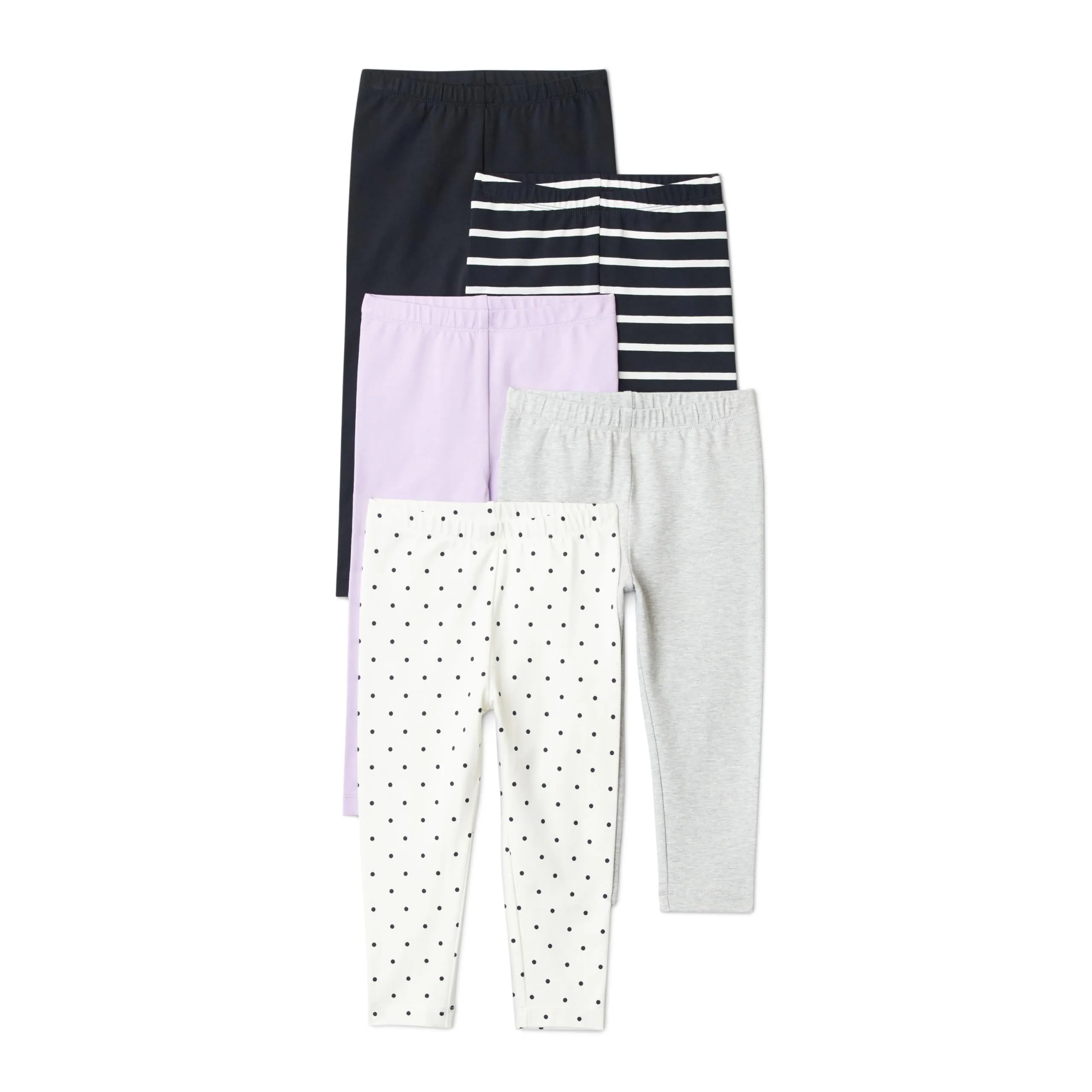 Amazon Essentials Leggings da Ragazza, Nero/Lavanda/Pois, 3 anni