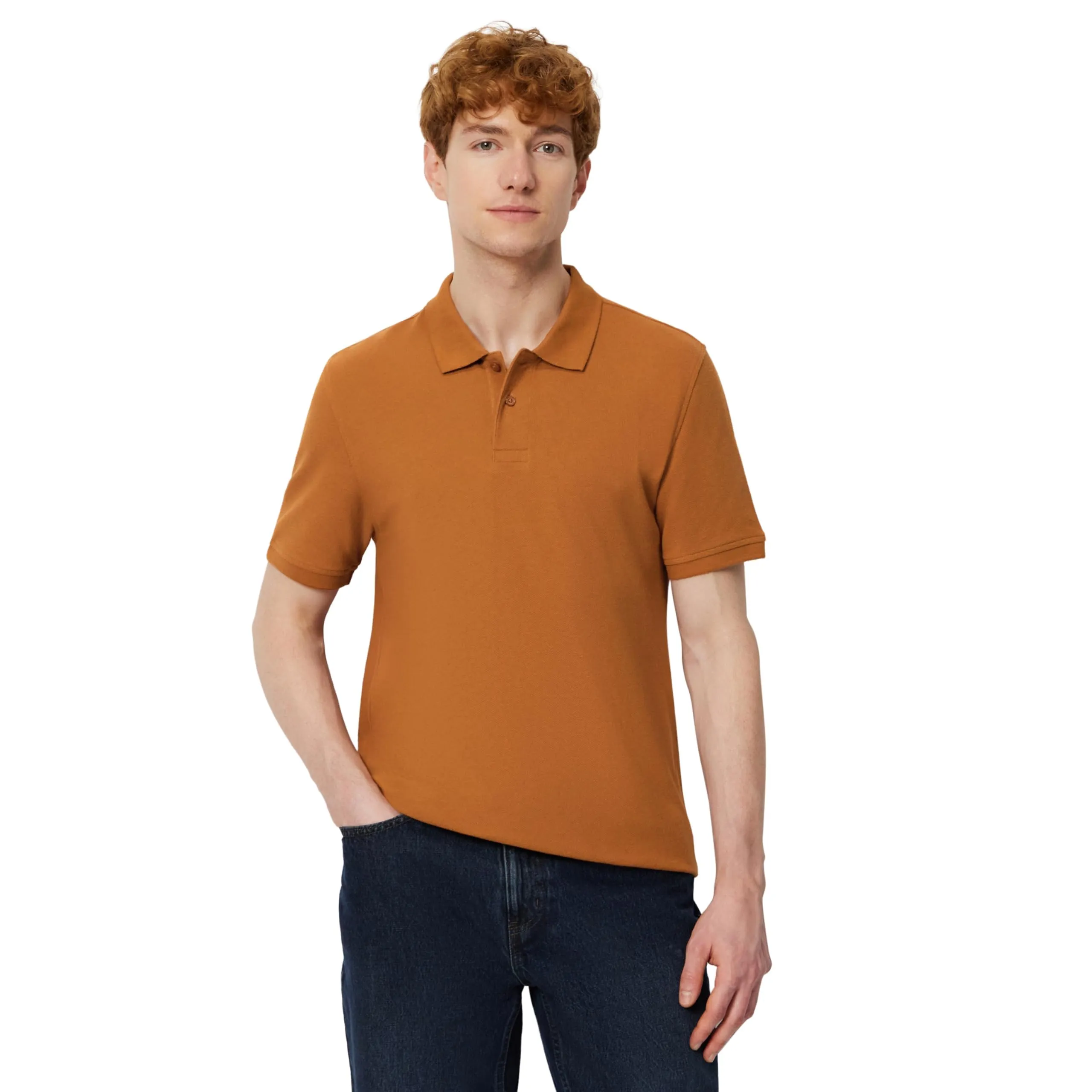 Amazon Essentials Polo in Piqué di Cotone Slim Uomo, Caramello, XS