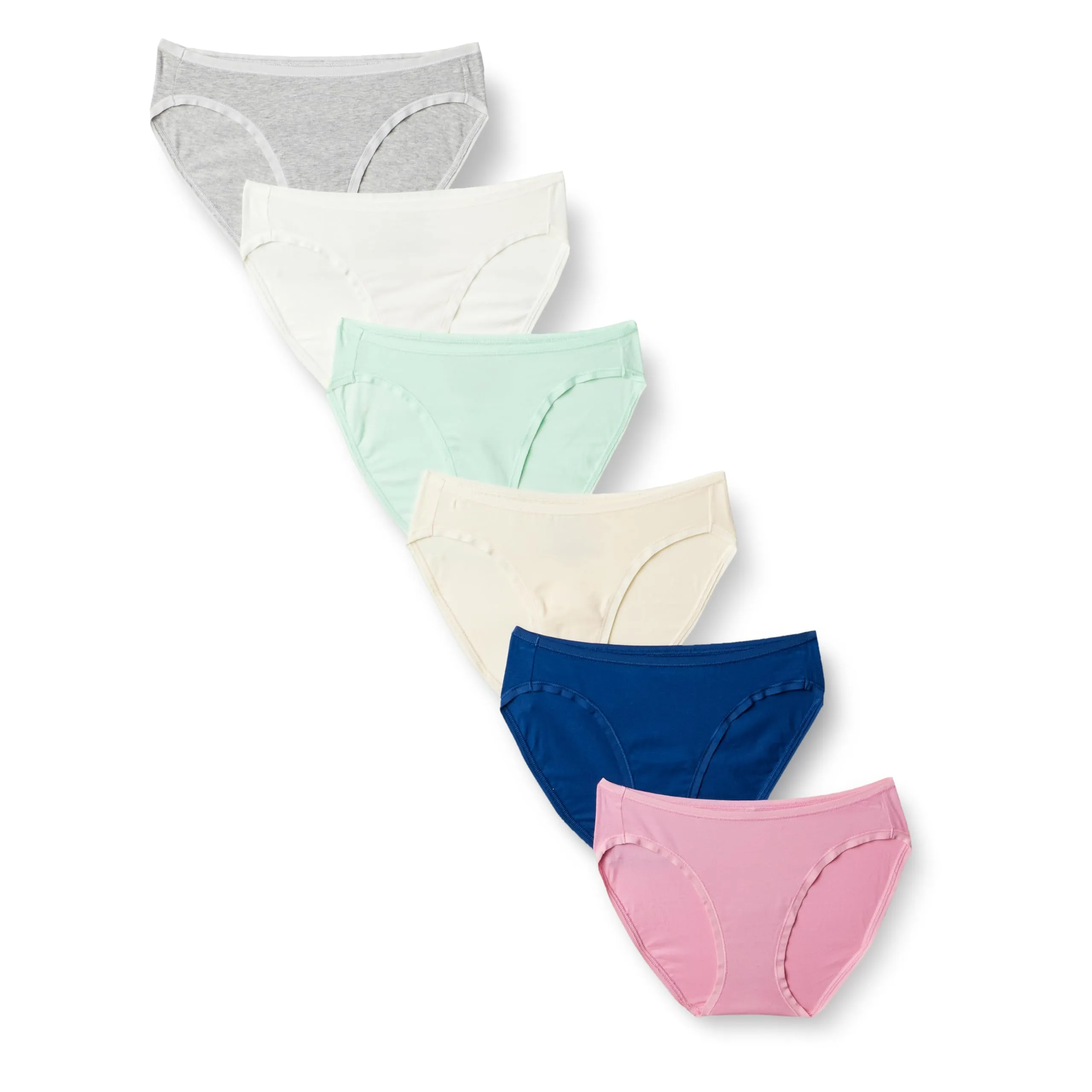 Amazon Essentials Slip Intimi Modello Bikini in Cotone Spandex (Disponibile nelle Taglie Forti) Donna, Confezione da 6, Multicolore/Colori A Tinta Unita, 46
