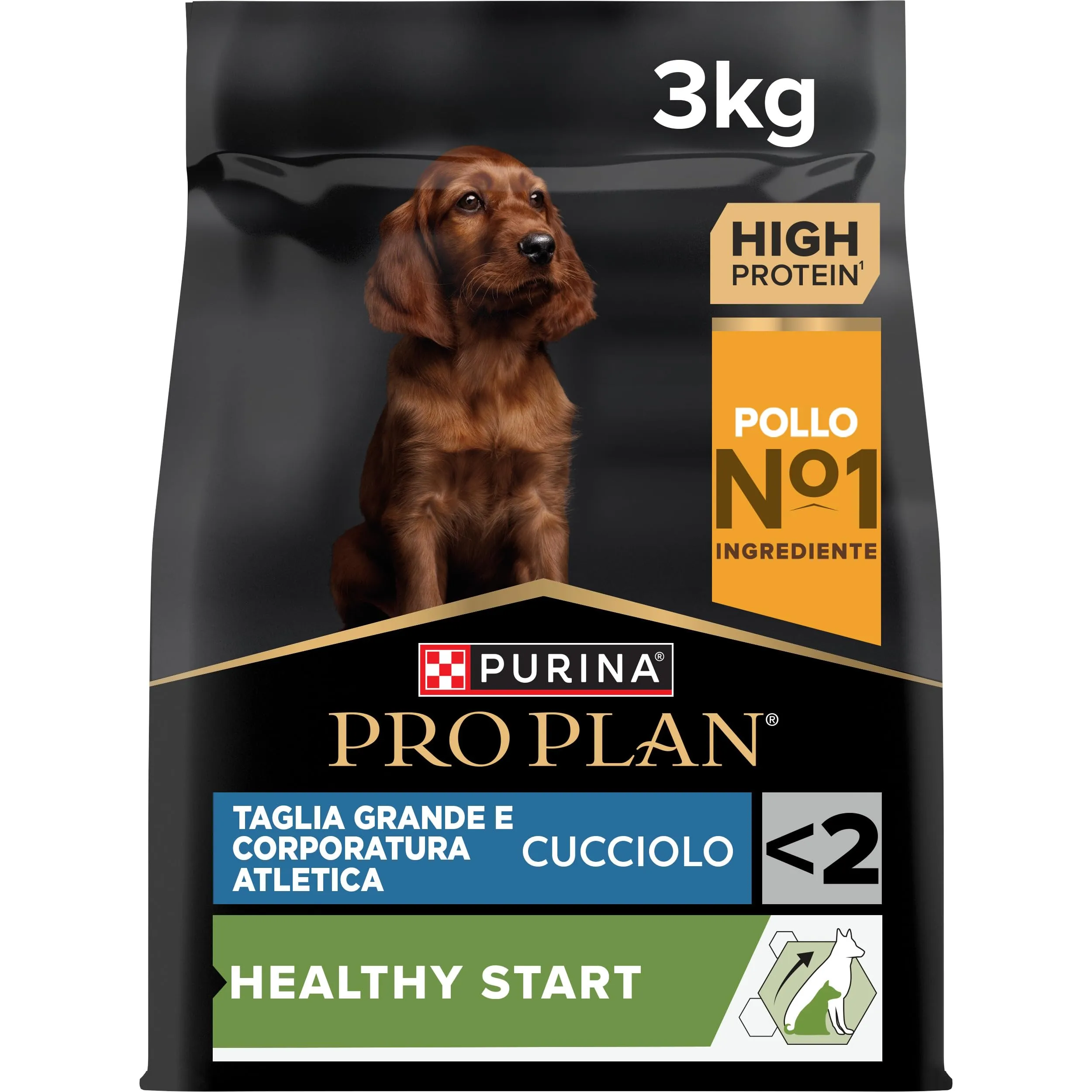 PURINA PRO PLAN Healthy Start Large Athletic Crocchette per Cani Cuccioli con Pollo 4 Sacchi da 3kg