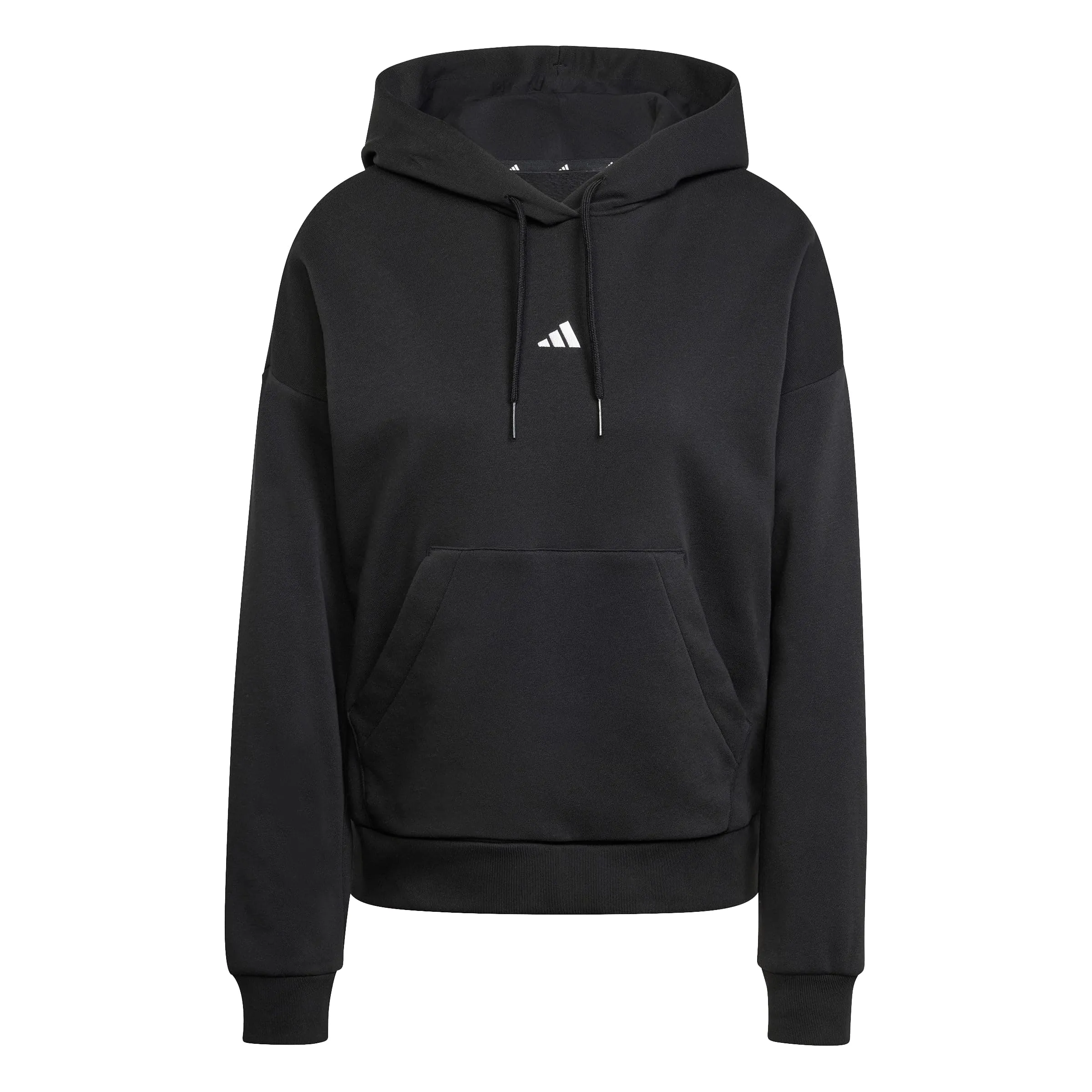 adidas Donna Essentials Small Logo Feel Cozy Hoodie Sweatshirt, Black/White, XS