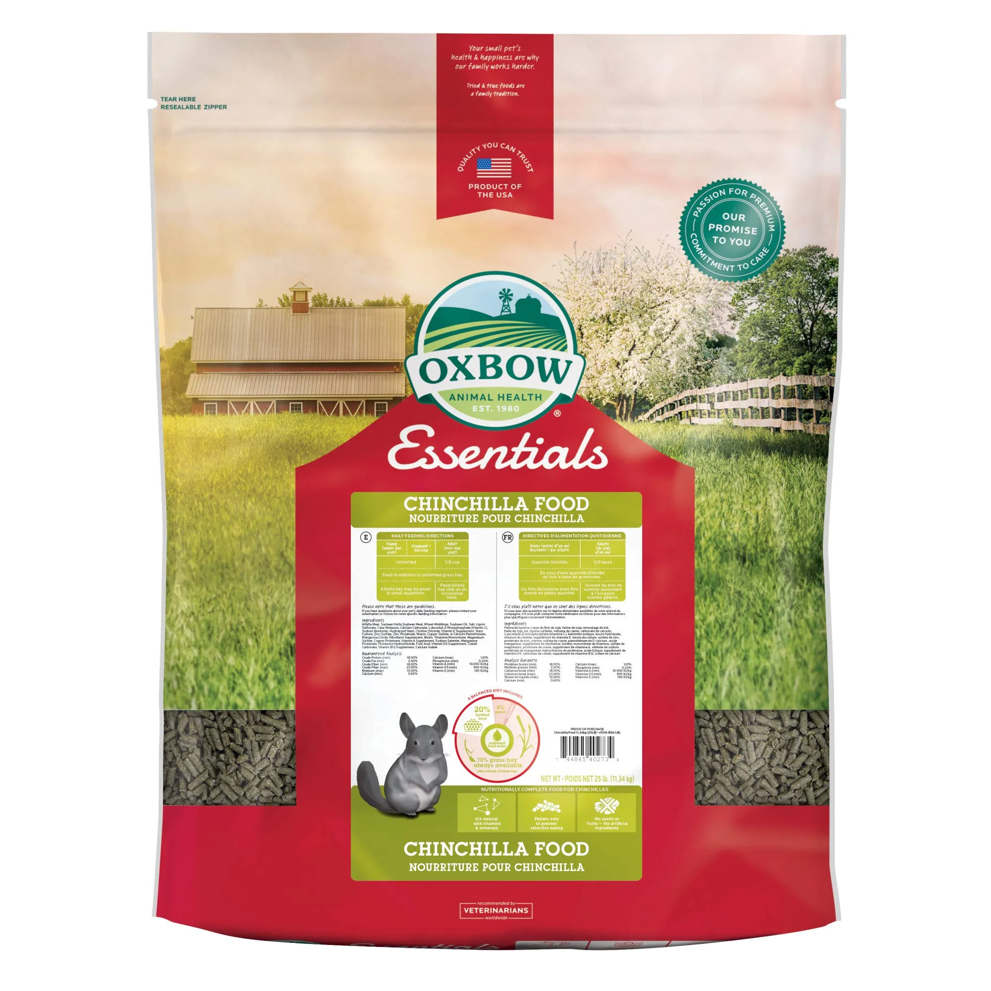 Oxbow Mangime per Chinchilla - 11300 Gr