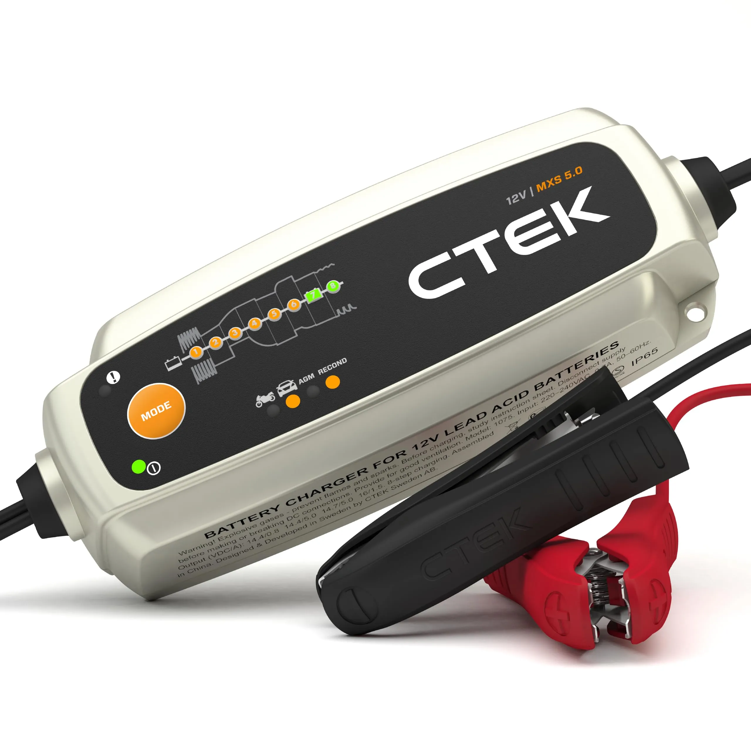 CTEK MXS 5.0 Caricabatterie 12V 5A, per Auto e Moto