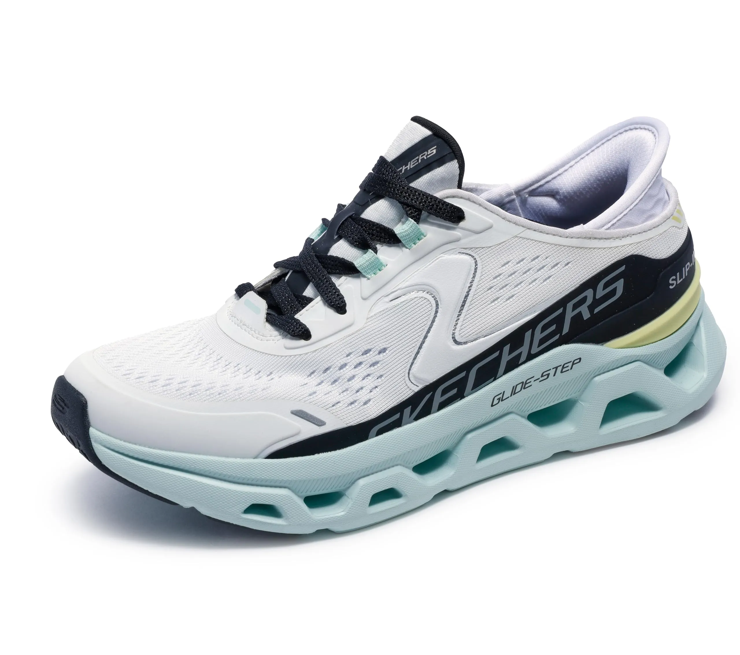 Skechers Donna Glide-Step Altus Slip-In ALLENATRICE, White Synthetic/Mesh/Multi Trim, 39 EU