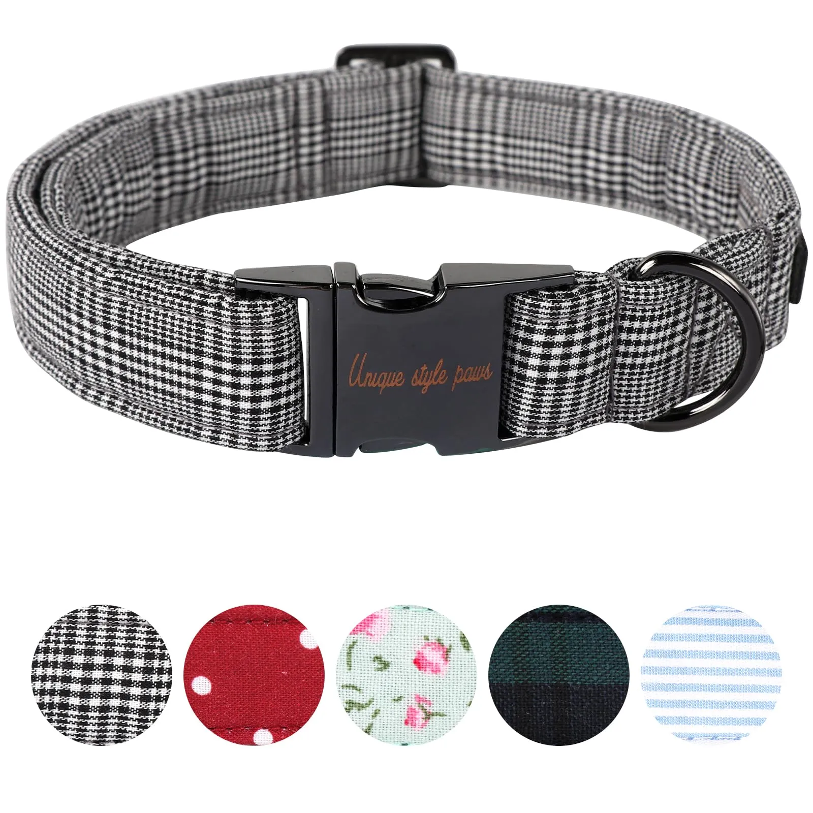 Unique Style Paws Collare per Cani Collare Regolabile o Guinzaglio per Cani e Gatti Piccolo, Medio, Grande