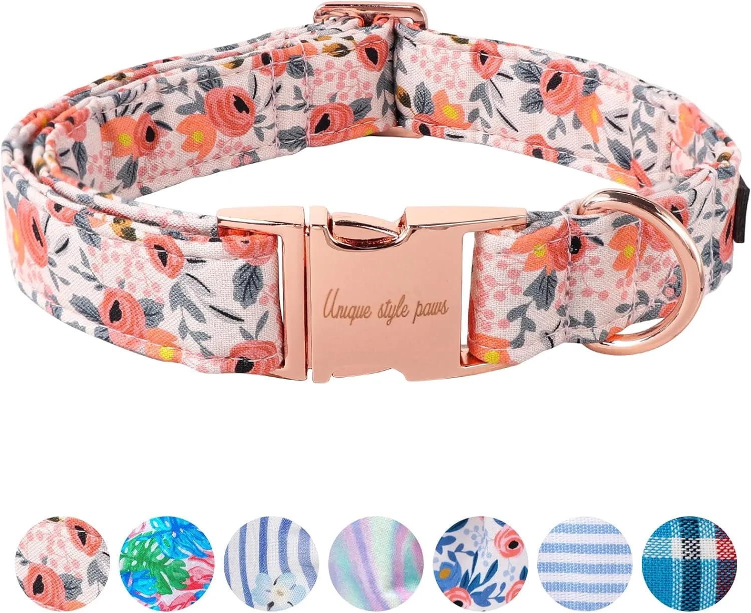 Unique Style Paws Collare rosa per cane - Collari e guinzagli per collare per cane - Grande nodo a farfalla - Collare di trazione per cani di piccola e media e grande - S
