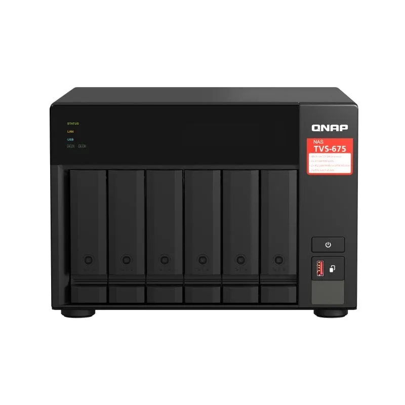 Qnap Qnap Nas Tvs-675-8g Soluzione di archiviazione di rete affidabile ed efficiente con 6 alloggiamenti, 60 Tb, quad-core, 8 Gb di RAM, 2 porte Gigabit Ethernet, funzioni e applicazioni versatili. Ideale per le Piccole e Medie Imprese!