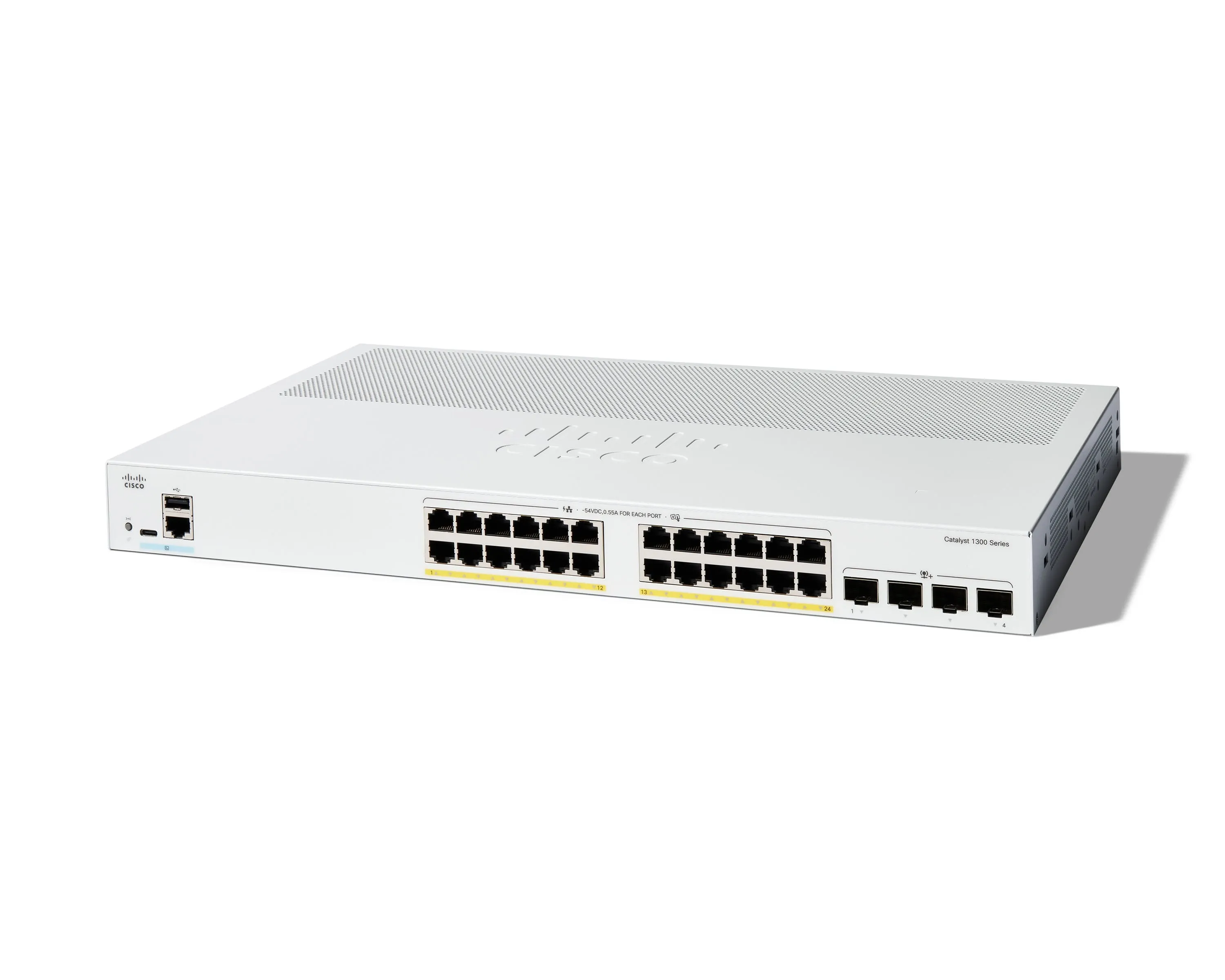 Switch Cisco Catalyst 1300 24 porte Gigabit PoE+ 4 SFP+ L2/L3 Rack gestito
