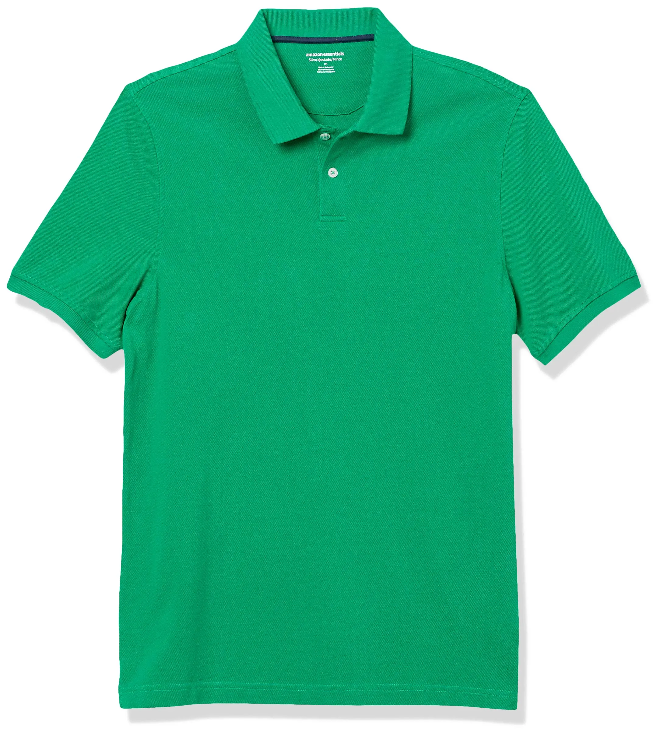 Amazon Essentials Polo in piqué di Cotone Slim Uomo, Verde, S