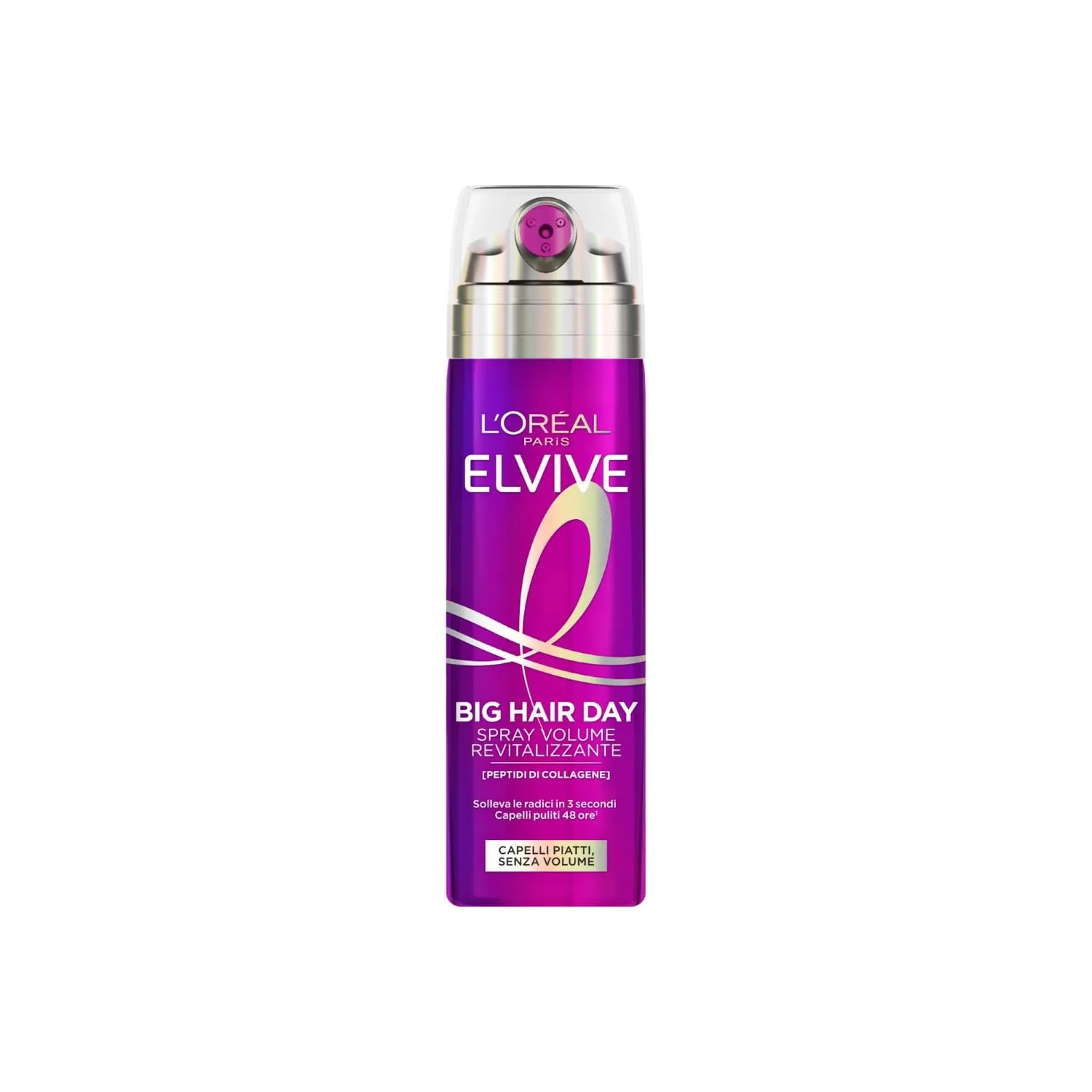 L'Oréal Paris Elvive Spray Rivitalizzante, Per Capelli Fini e Sottili, Effetto Volume Istantaneo, Con Peptidi di Collagene, Erogatore Multi-Getto, Big Hair Day, 200 ml
